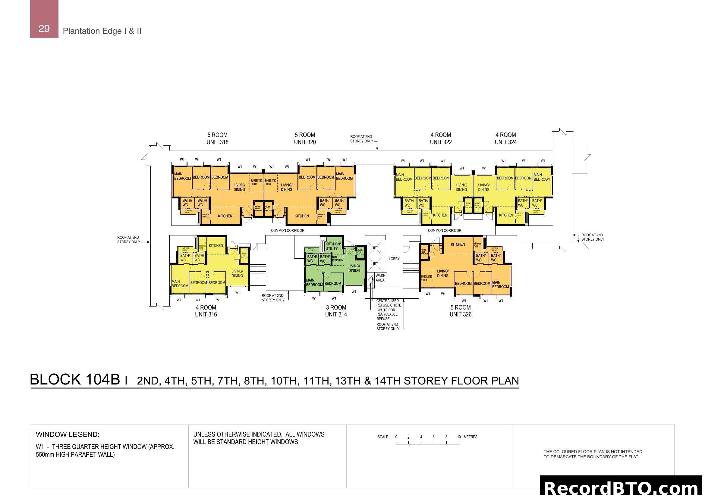 Block 104B Floor Plan (Selected Storeys) - Plantation Edge I & II