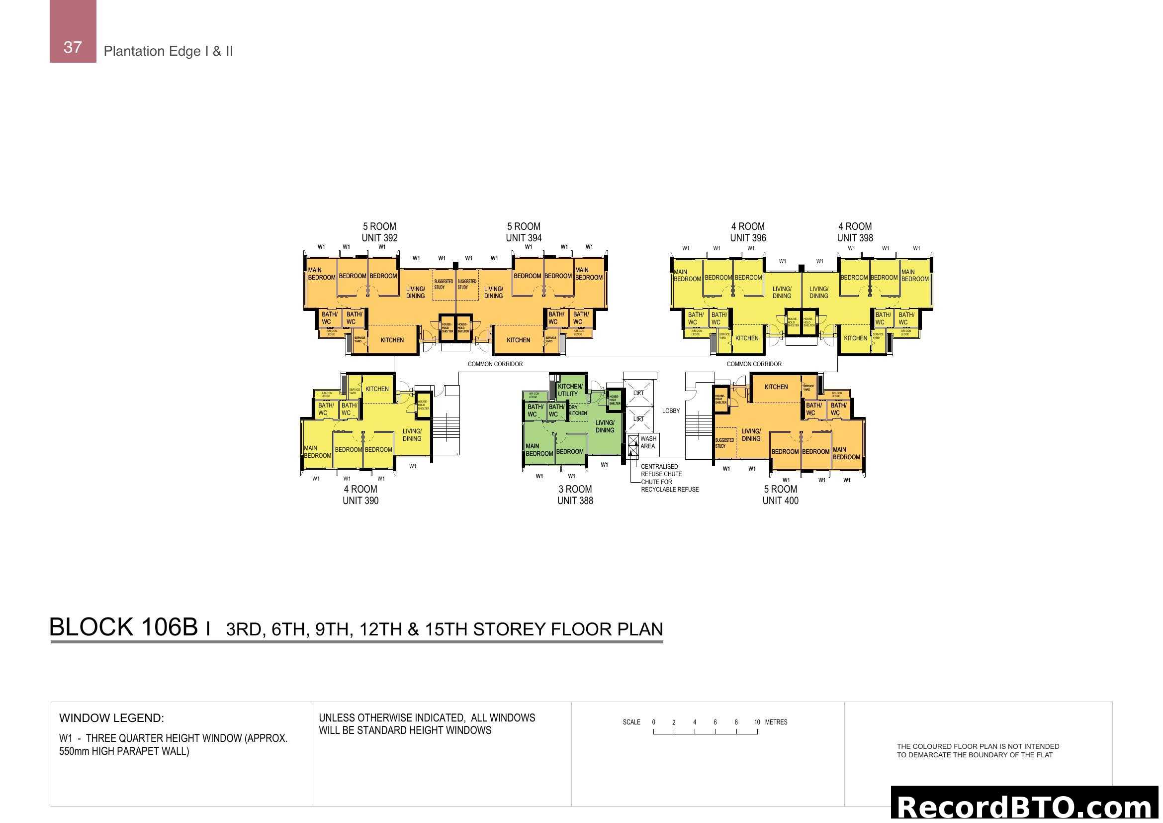 Block 106B Storey Floor Plan (3rd, 6th, 9th, 12th & 15th)