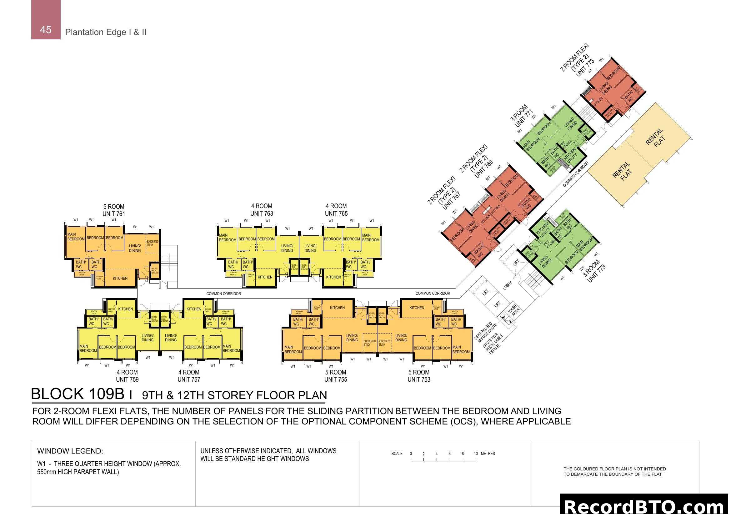 Block 109B (9th & 12th Storey) Floor Plan - Plantation Edge