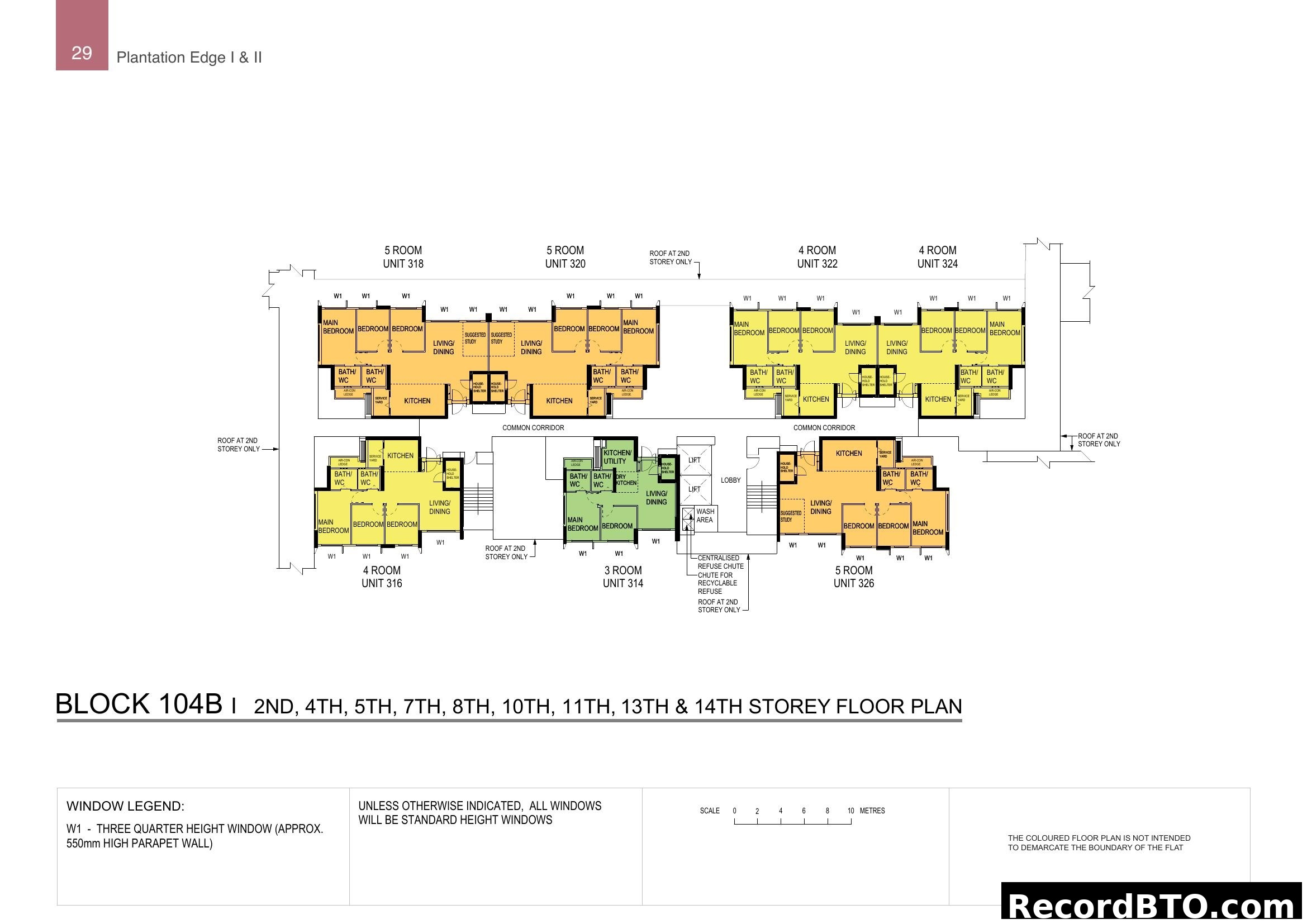 Block 104B Floor Plan (Selected Storeys) - Plantation Edge I & II