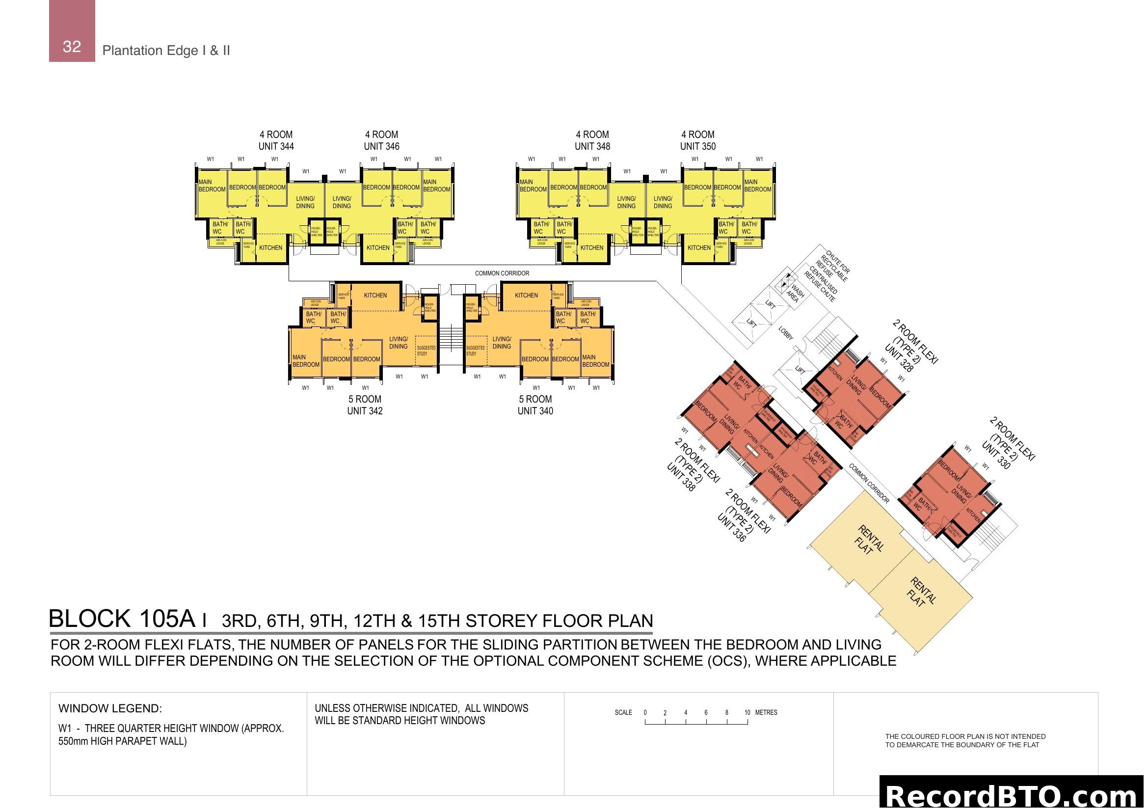 Block 105A Floor Plan (3rd, 6th, 9th, 12th & 15th Storey)