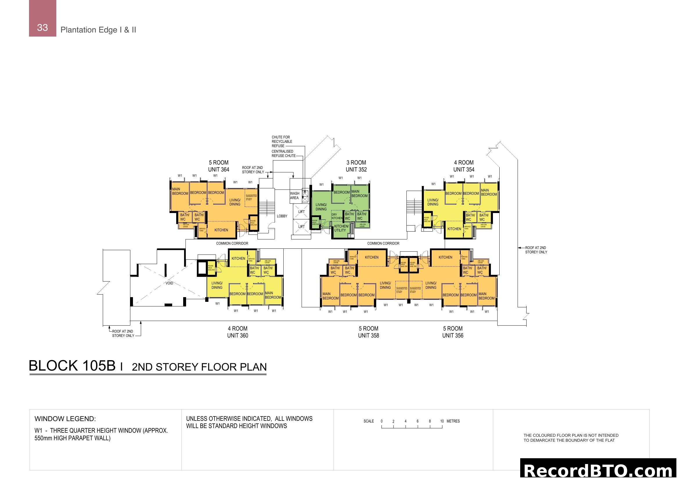 Plantation Edge I & II - Block 105B 2nd Storey Floor Plan