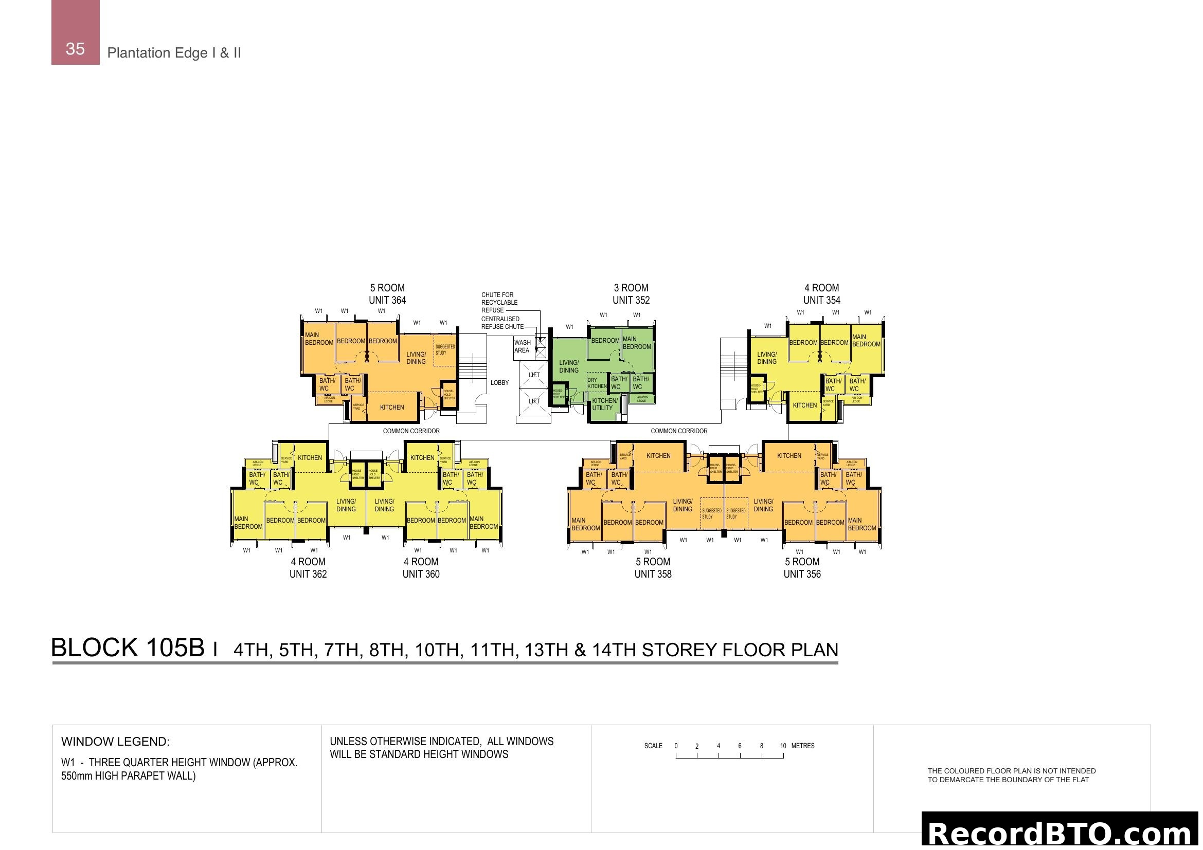 Block 105B Floor Plan (Select Storeys)