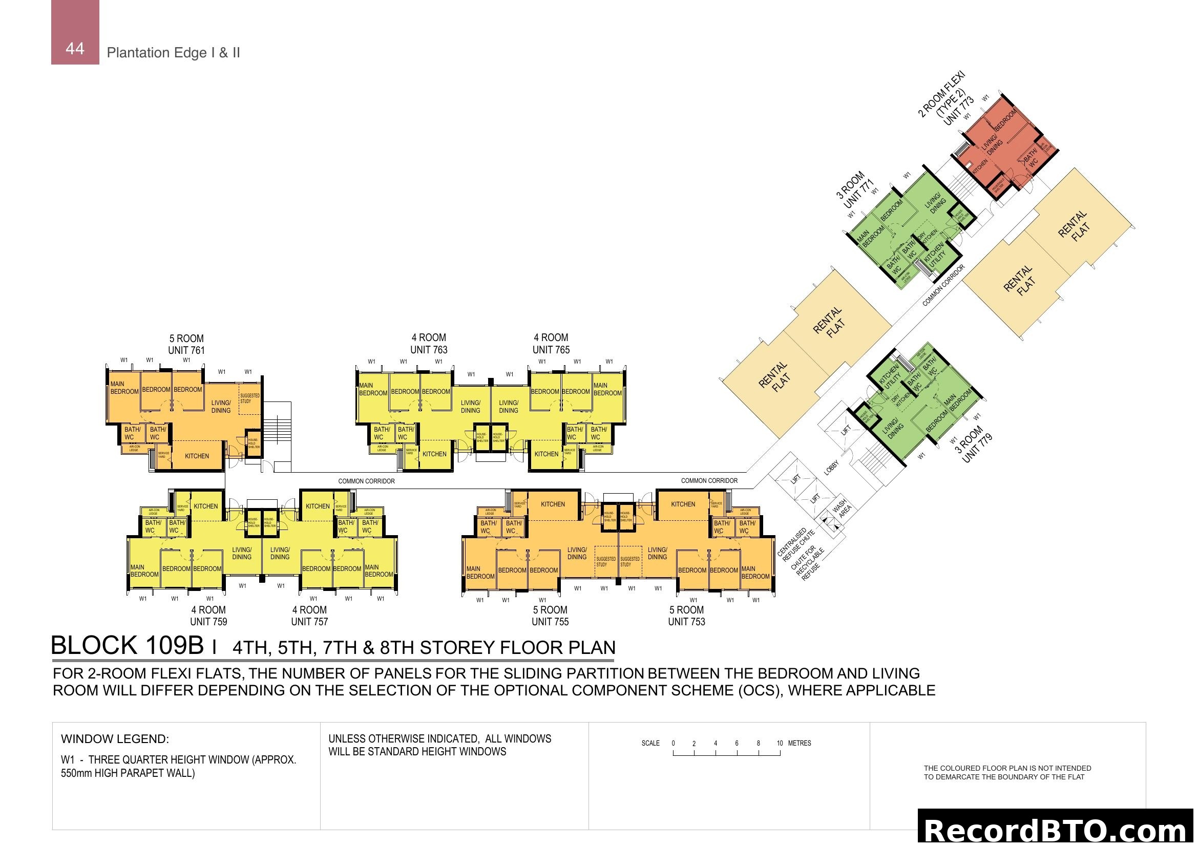 Block 109B Plantation Edge I & II Floor Plan (4th, 5th, 7th & 8th Storey)