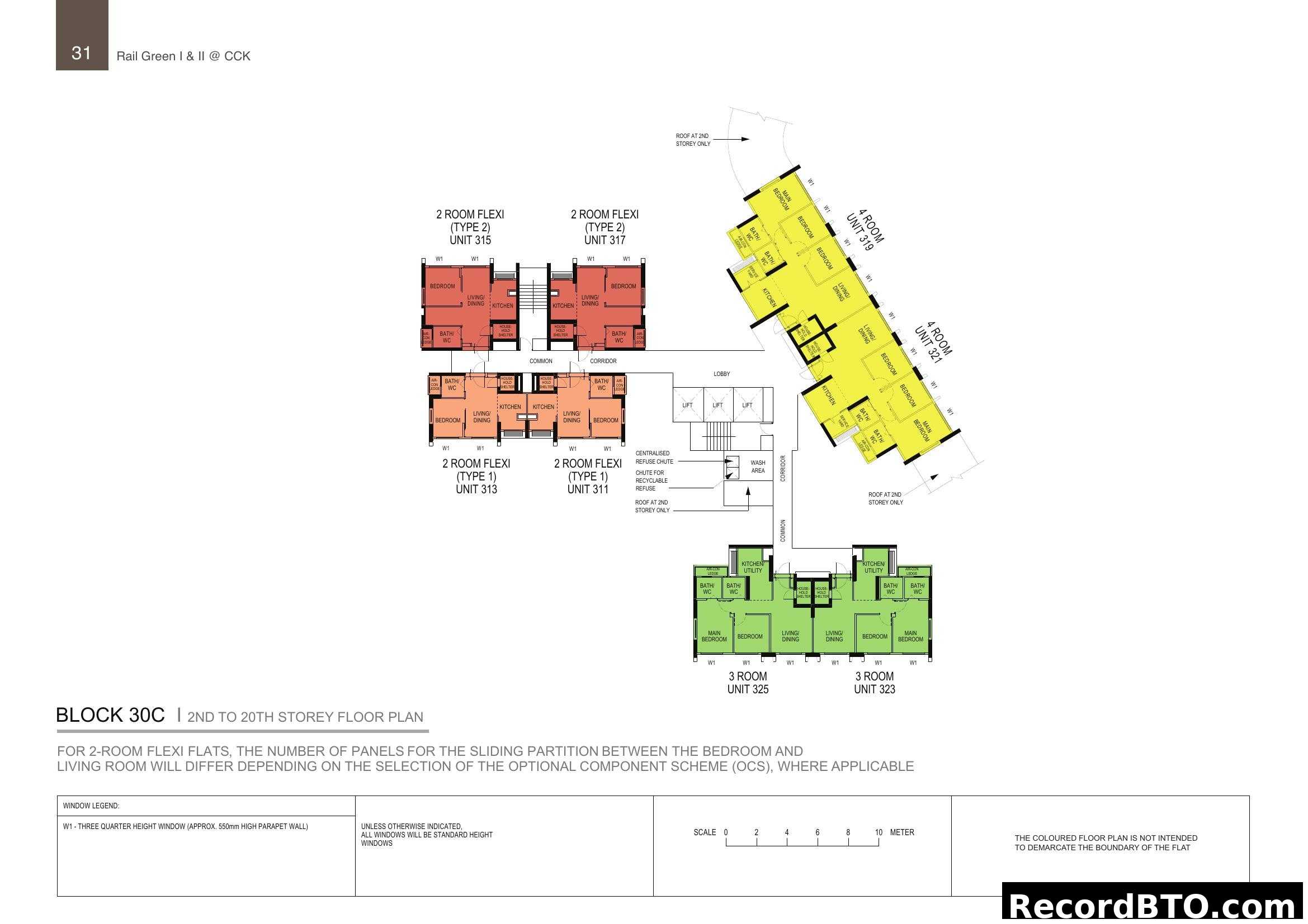 Block 30C 2nd to 20th Storey Floor Plan - Rail Green I & II