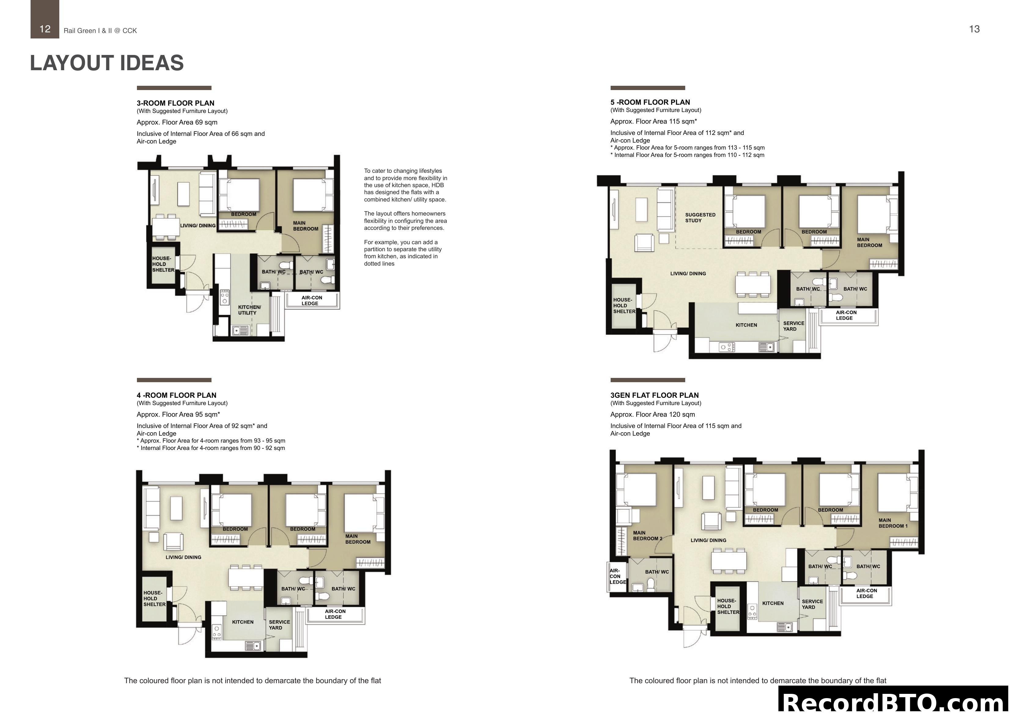 HDB BTO Floor Plan Layout Ideas (3-room, 4-room, 5-room, 3Gen)