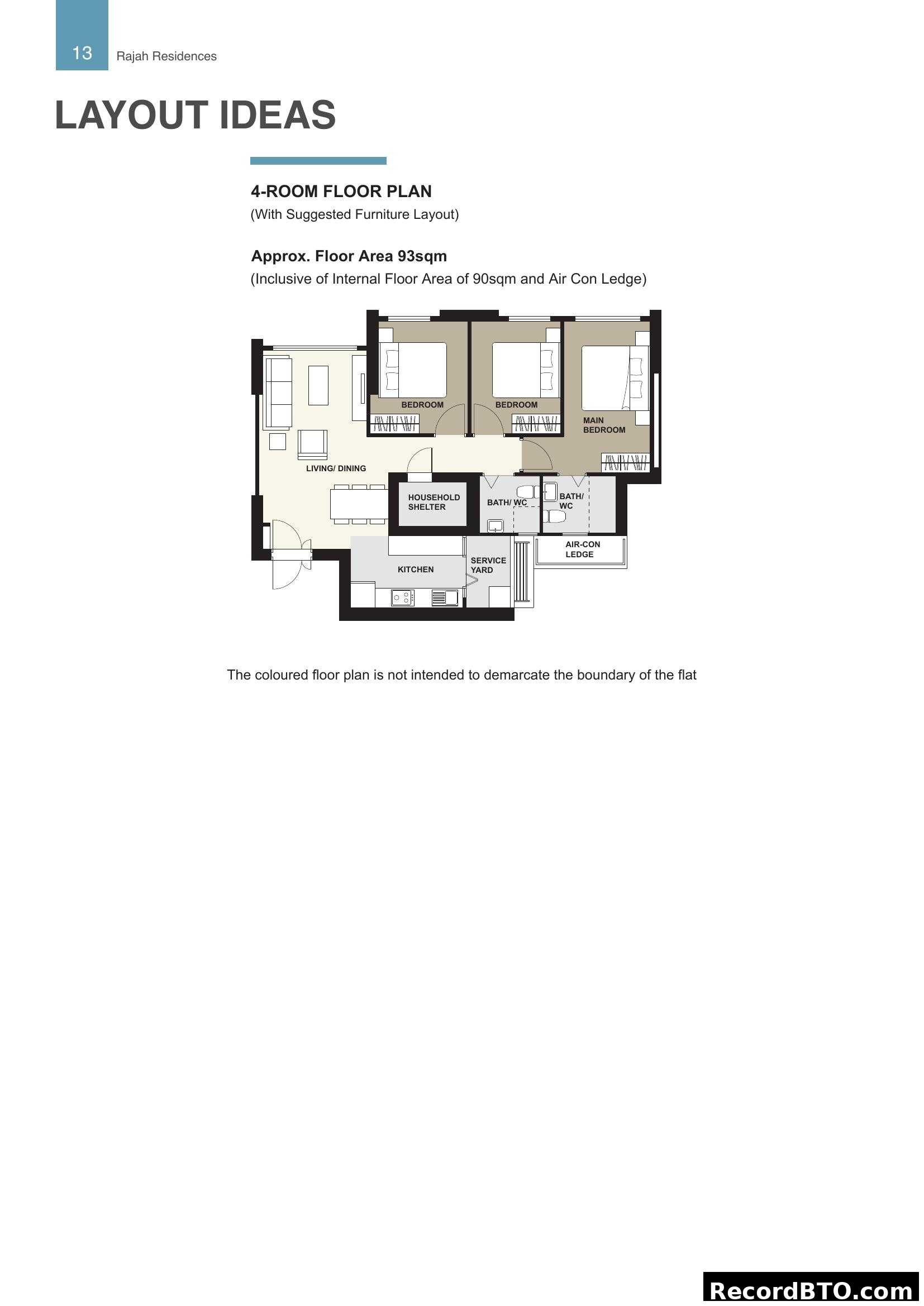 Rajah Residences 4-Room Floor Plan