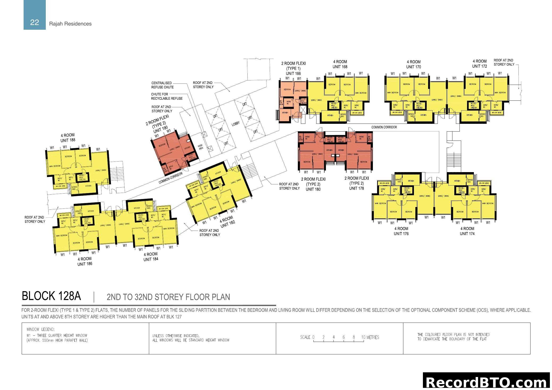 Rajah Residences Block 128A Floor Plan (2nd to 32nd Storey)