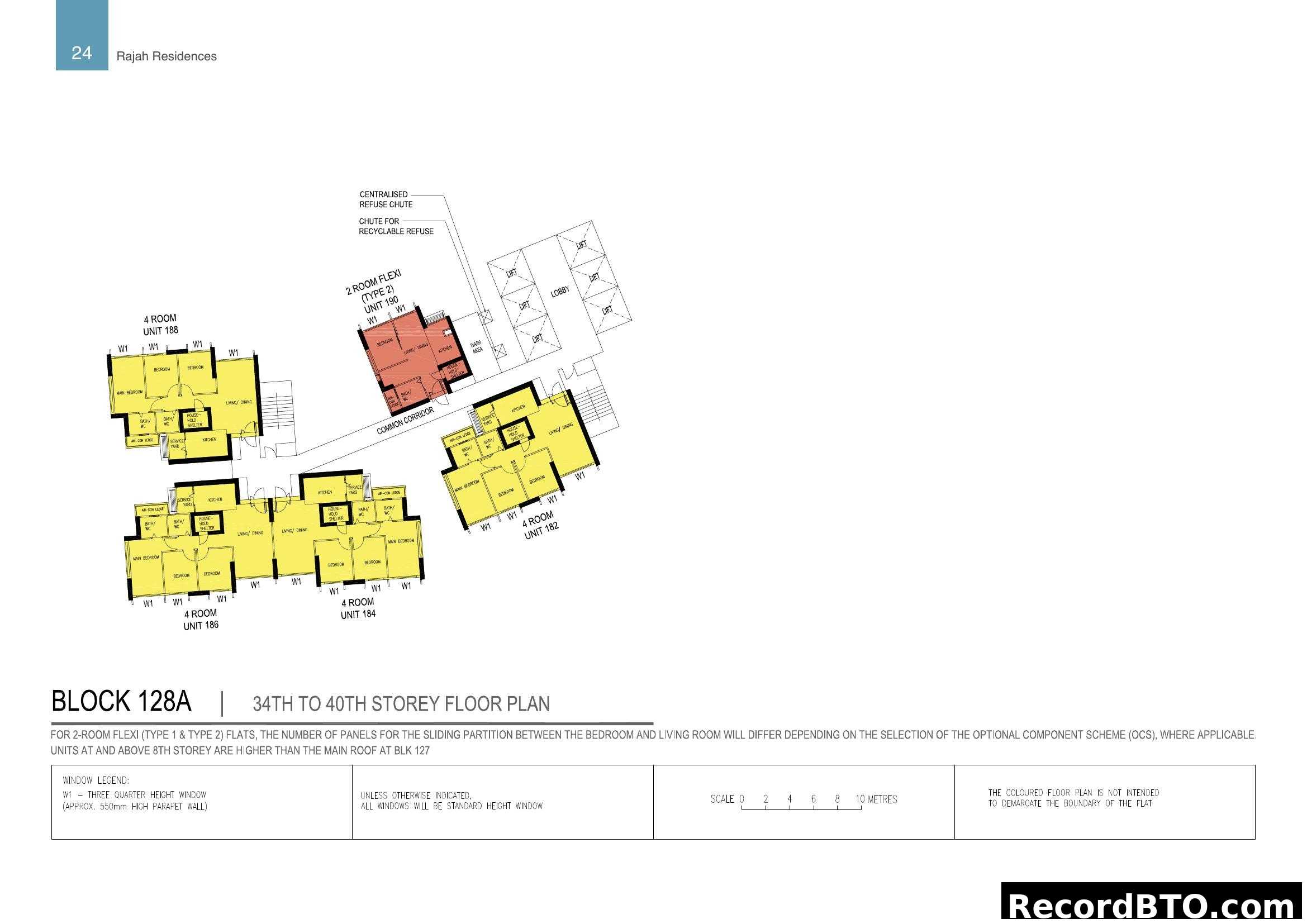 Rajah Residences Block 128A Floor Plan (34th-40th Storey)