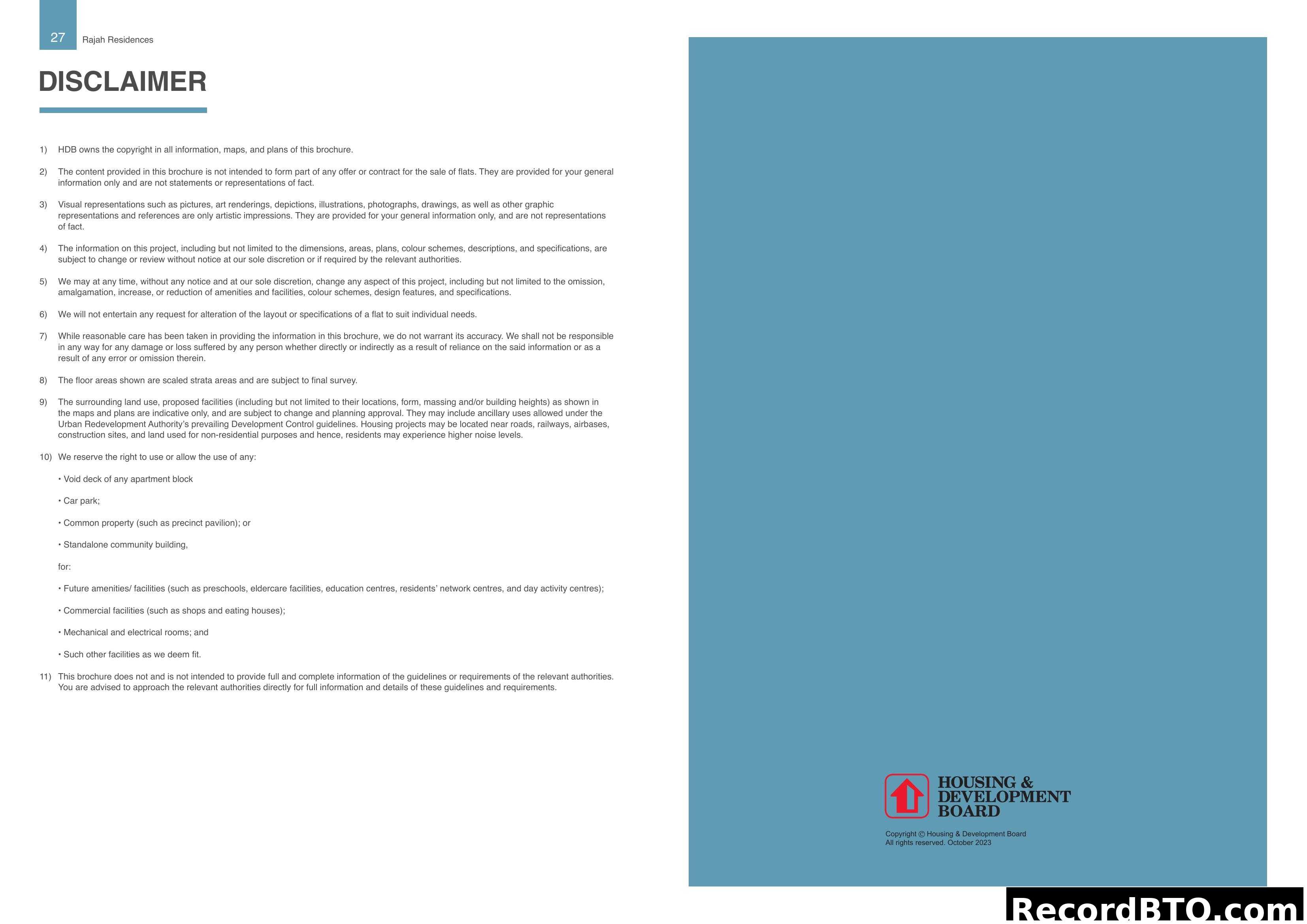 Rajah Residences Brochure Disclaimer