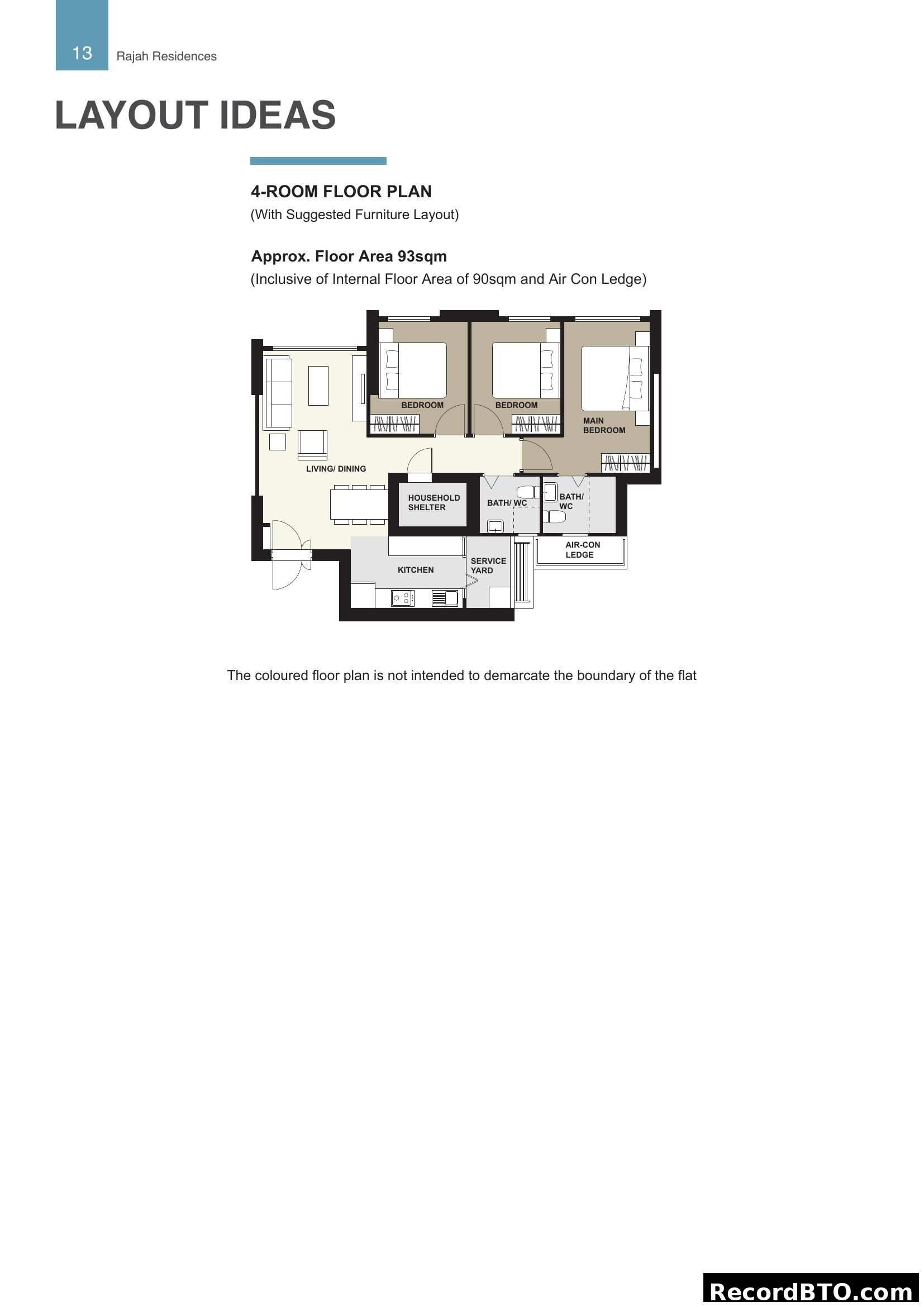 Rajah Residences 4-Room Floor Plan