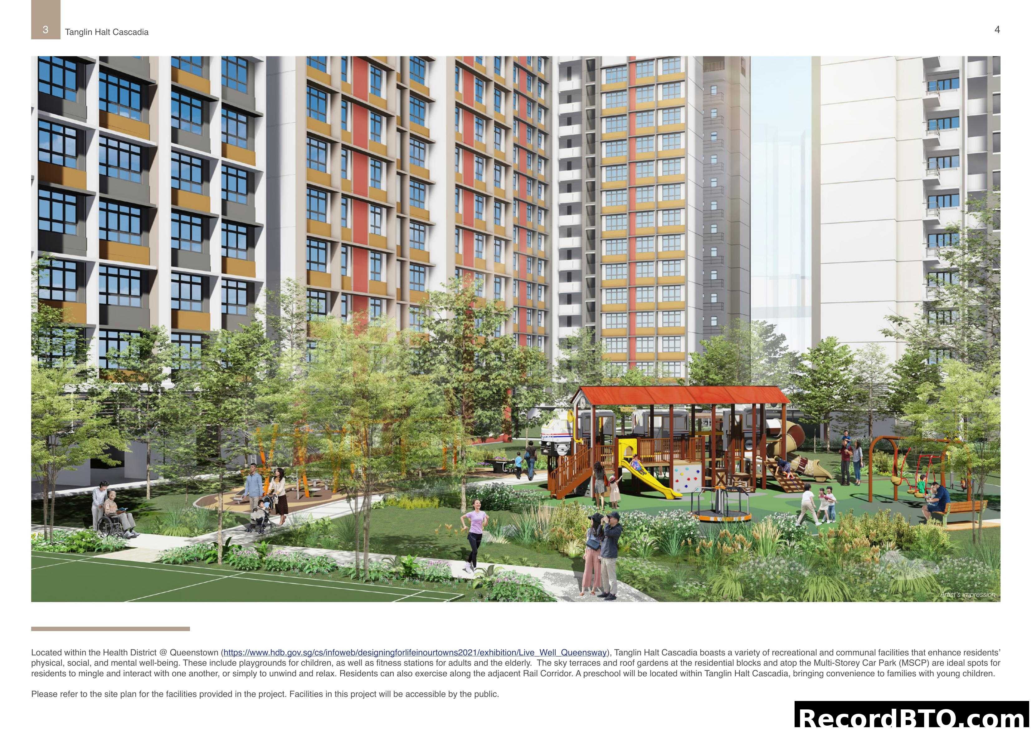 Tanglin Halt Cascadia - Artist's Impression of Facilities