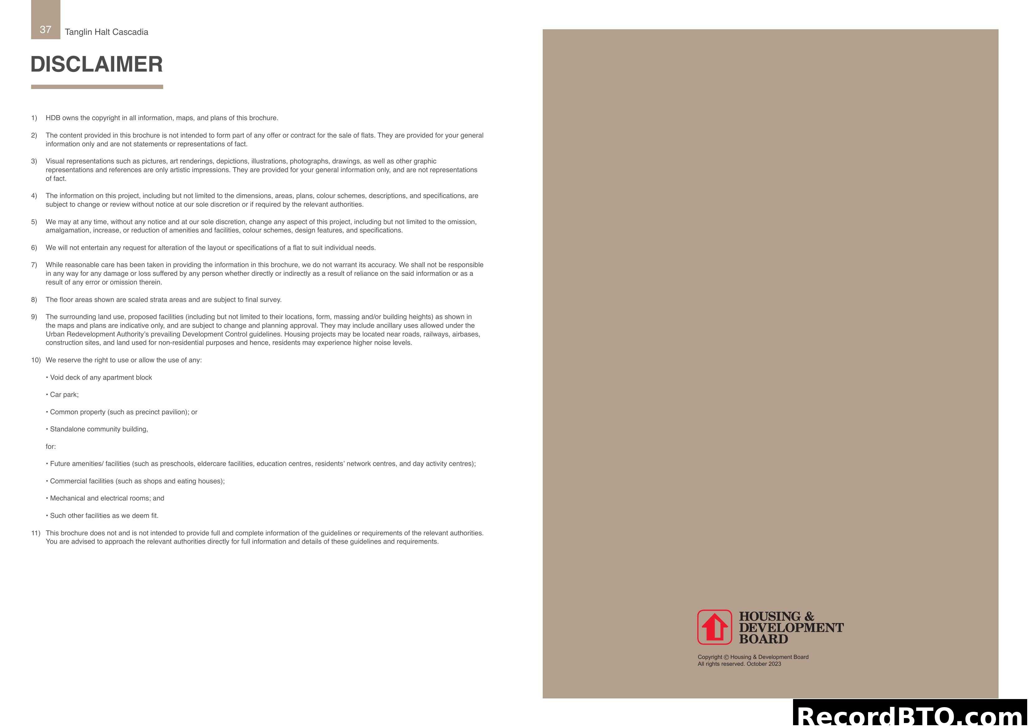 Disclaimer - Tanglin Halt Cascadia