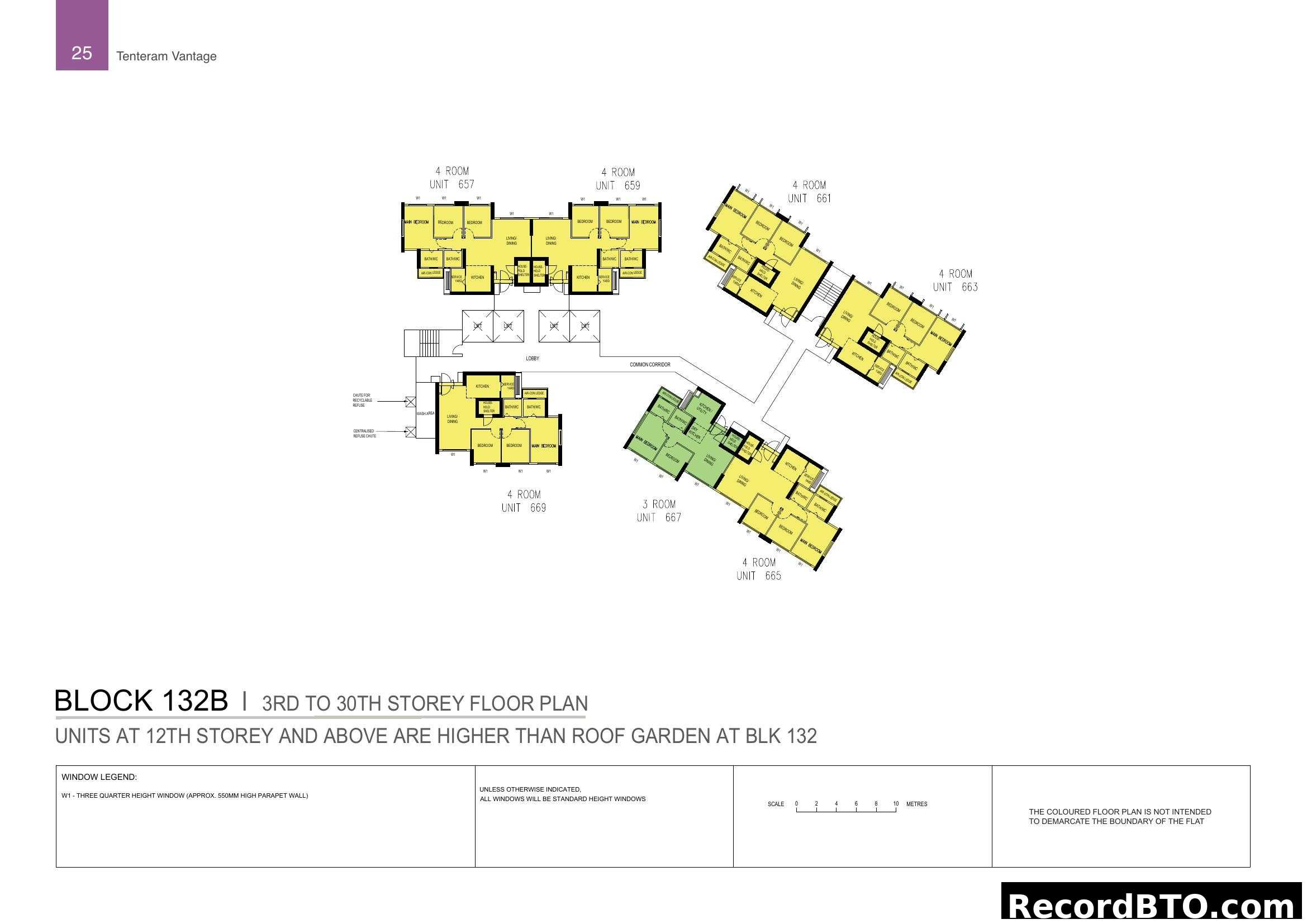 Tenteram Vantage Block 132B Floor Plan (3rd-30th Storey)