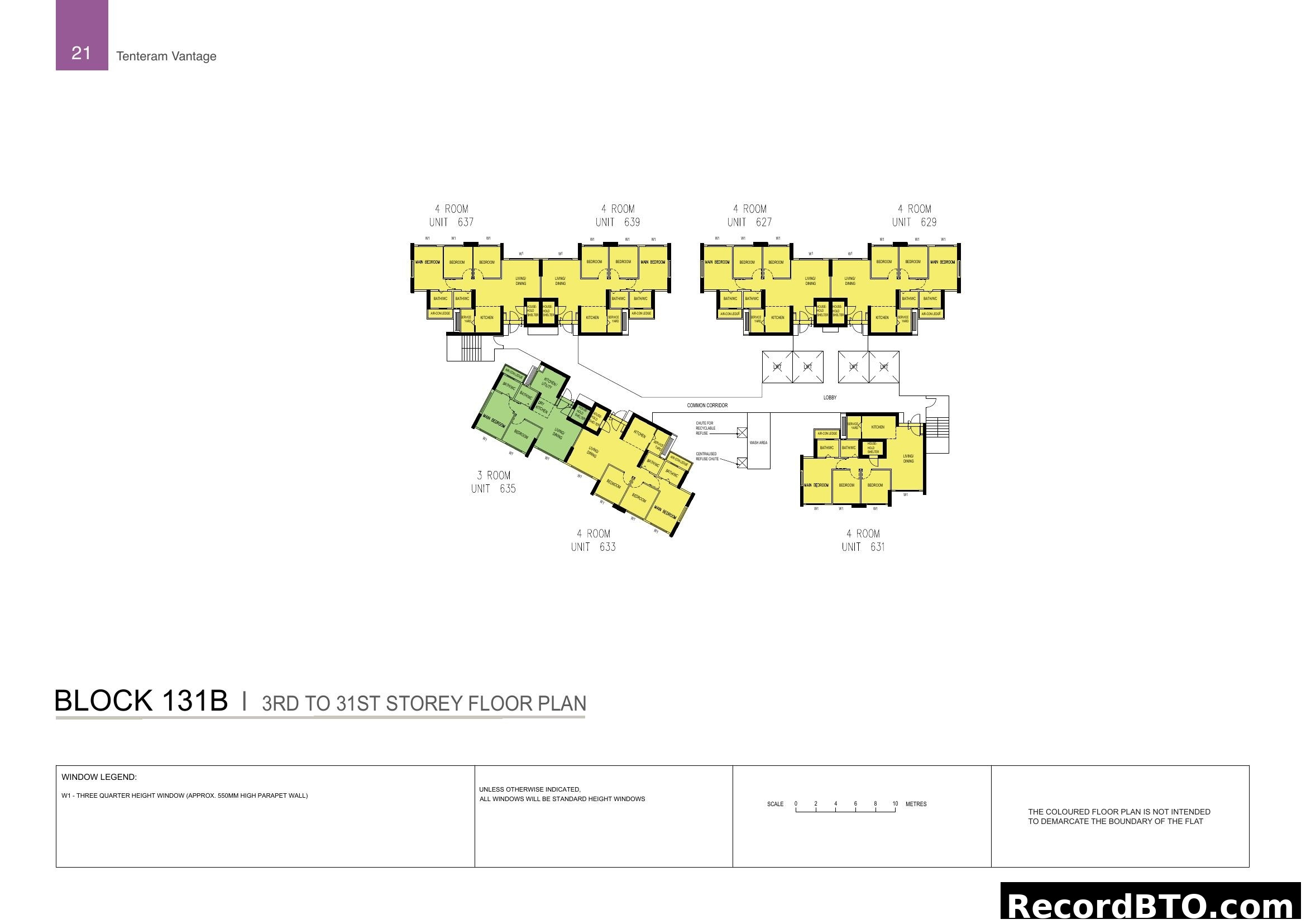 Tenteram Vantage Block 131B Floor Plan (3rd to 31st Storey)