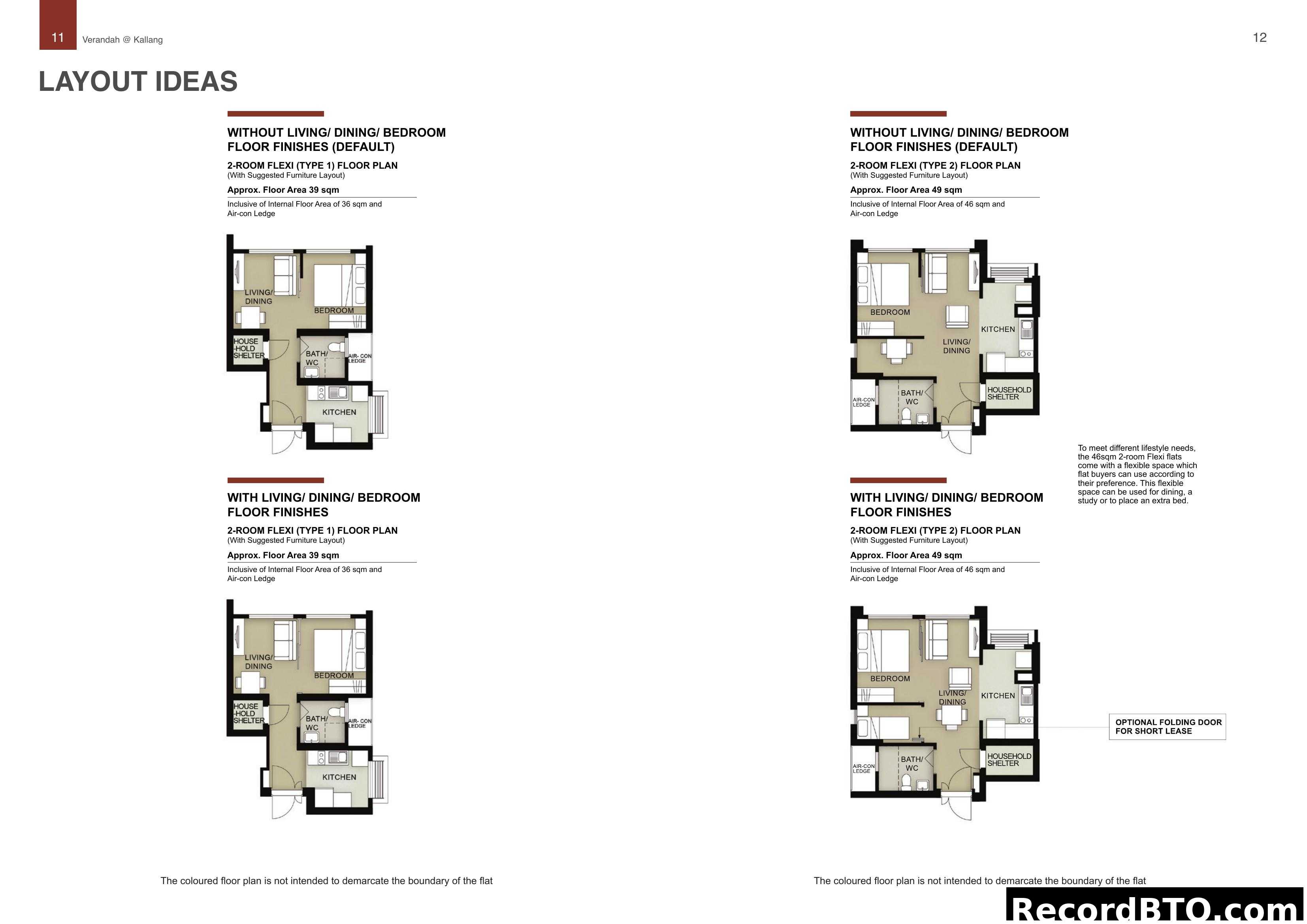 2-Room Flexi Unit Layout Ideas & Floor Finishes Options
