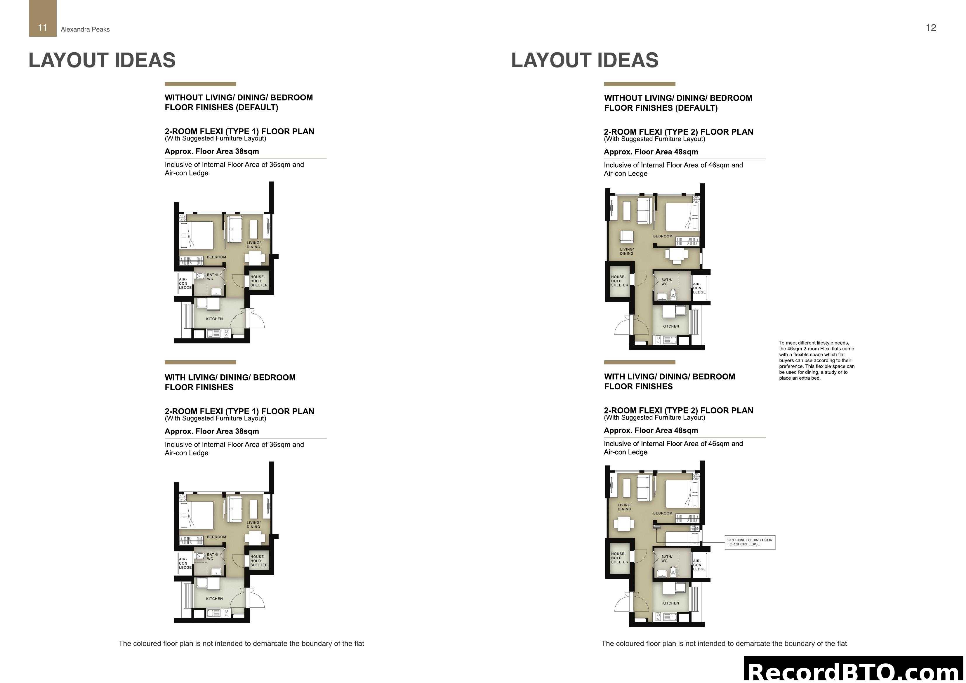 Alexandra Peaks: 2-Room Flexi Floor Plan Layout Ideas