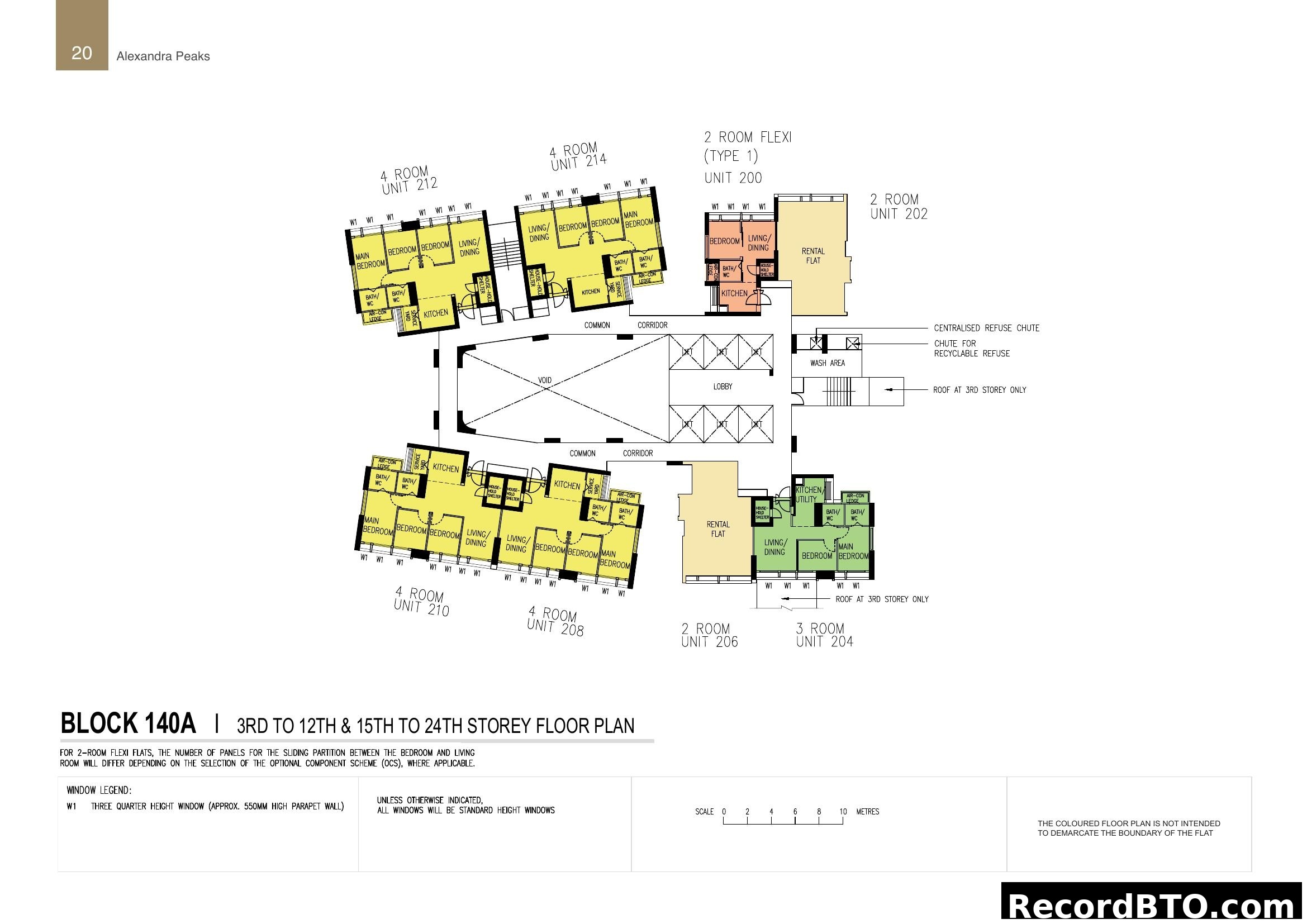 Alexandra Peaks Block 140A Floor Plan (3rd-12th & 15th-24th Storey)