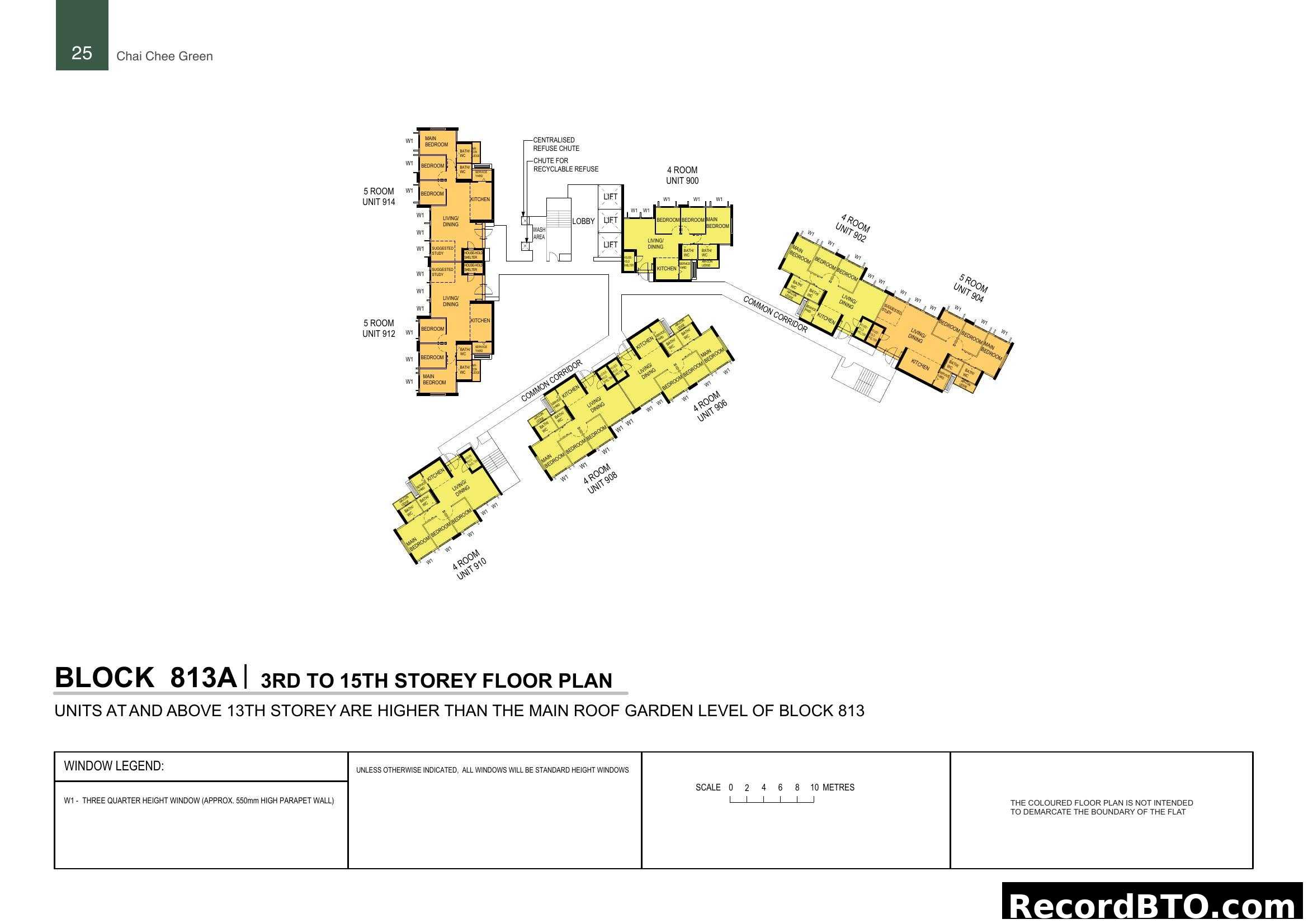 Chai Chee Green Block 813A Floor Plan (3rd to 15th Storey)