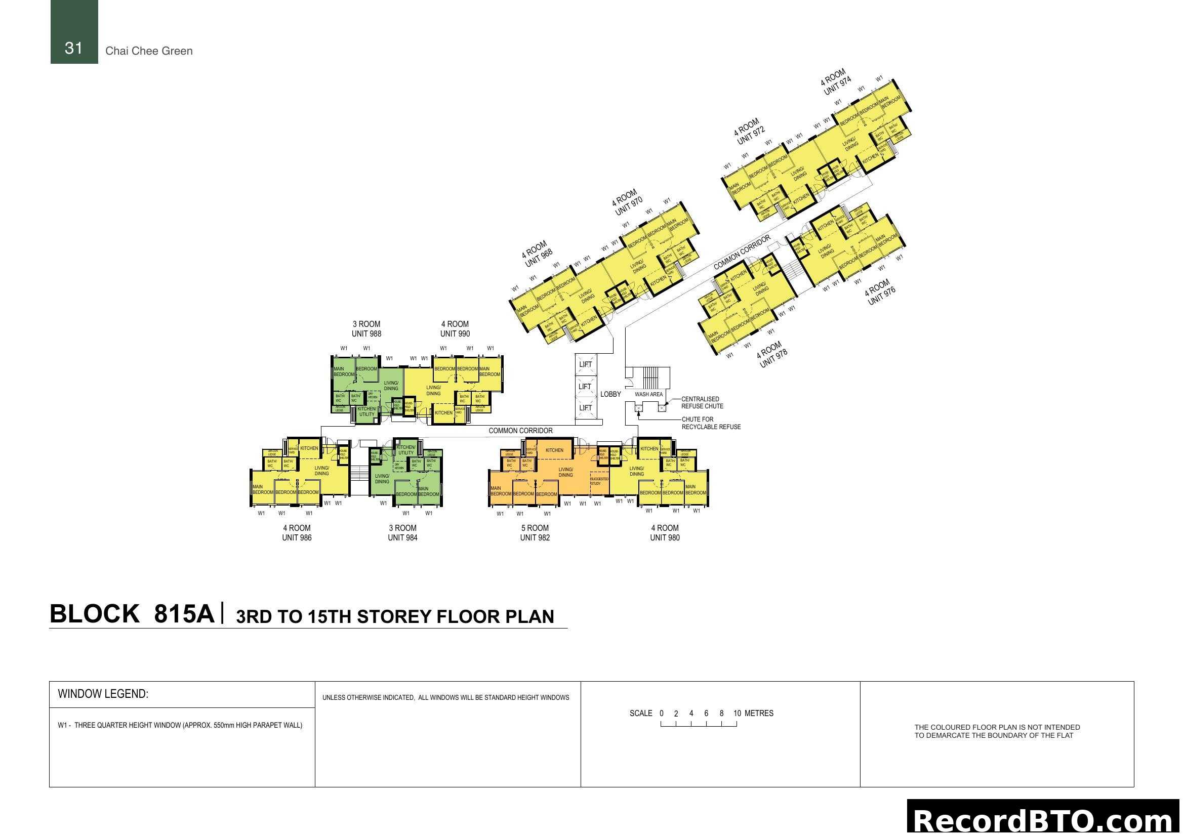 Block 815A 3rd to 15th Storey Floor Plan