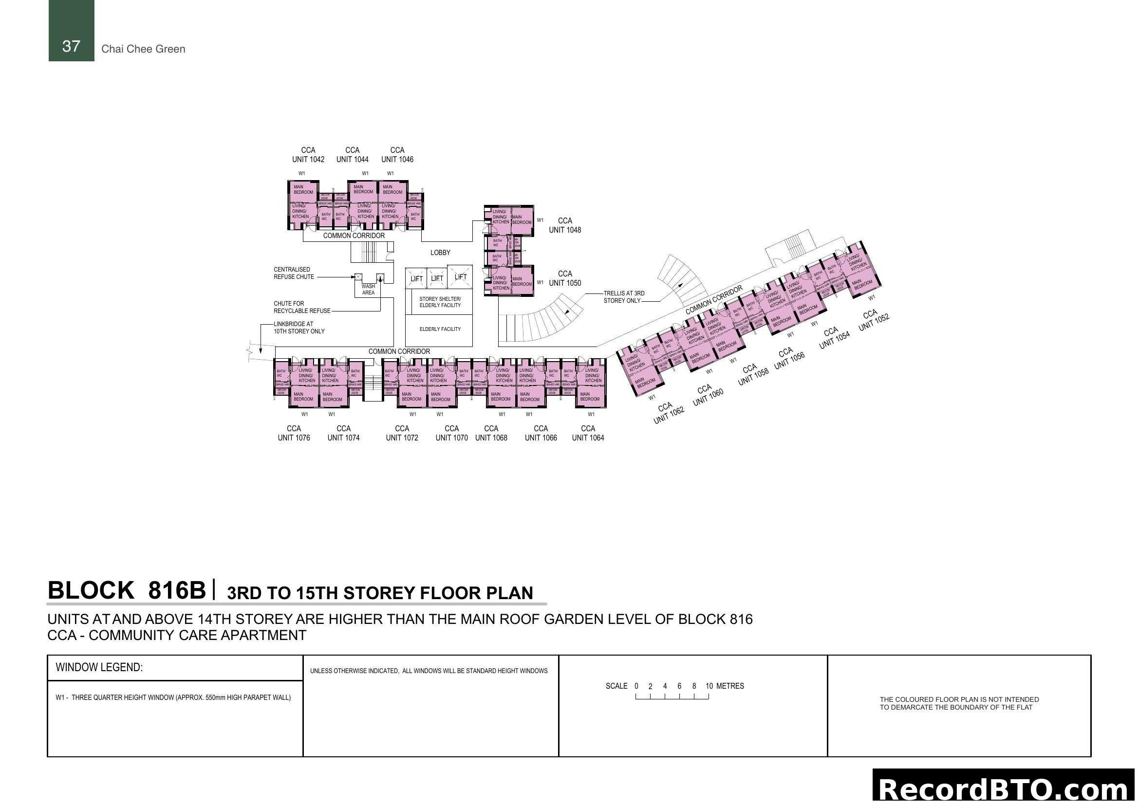 Block 816B Floor Plan (3rd to 15th Storey) - Chai Chee Green