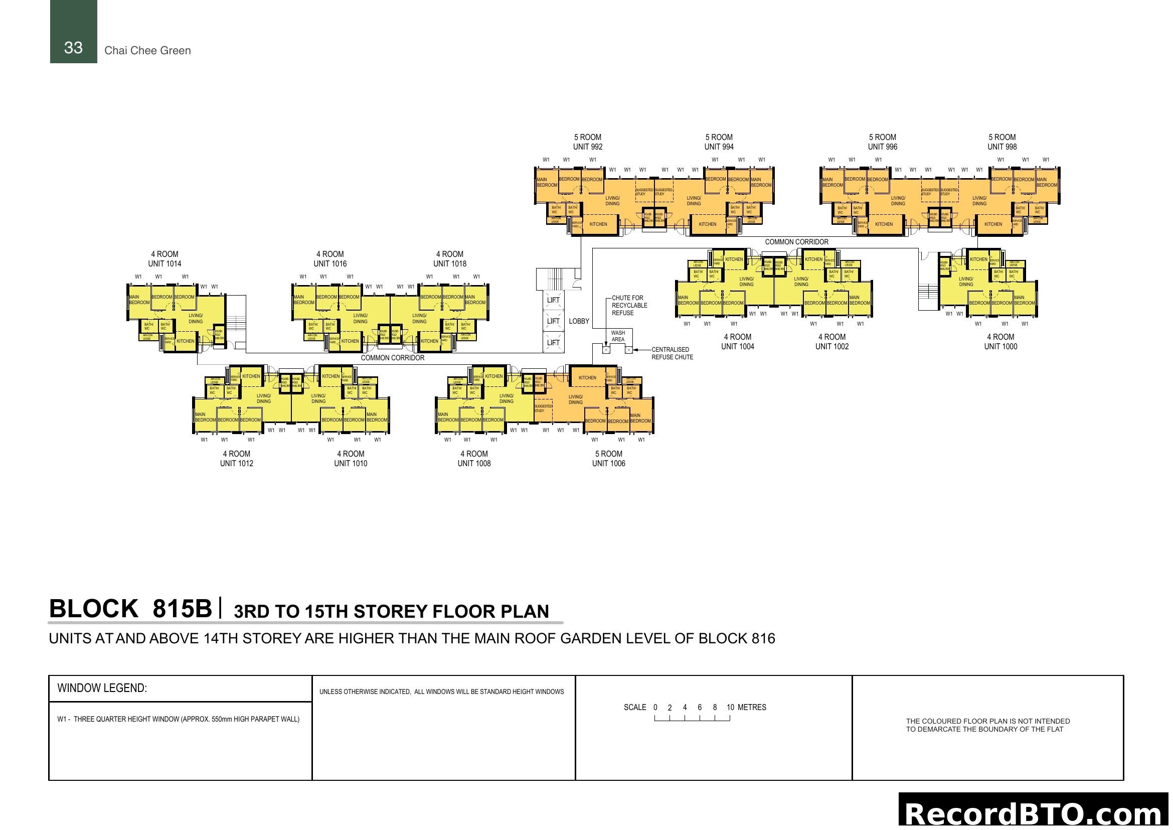 Block 815B, 3rd to 15th Storey Floor Plan