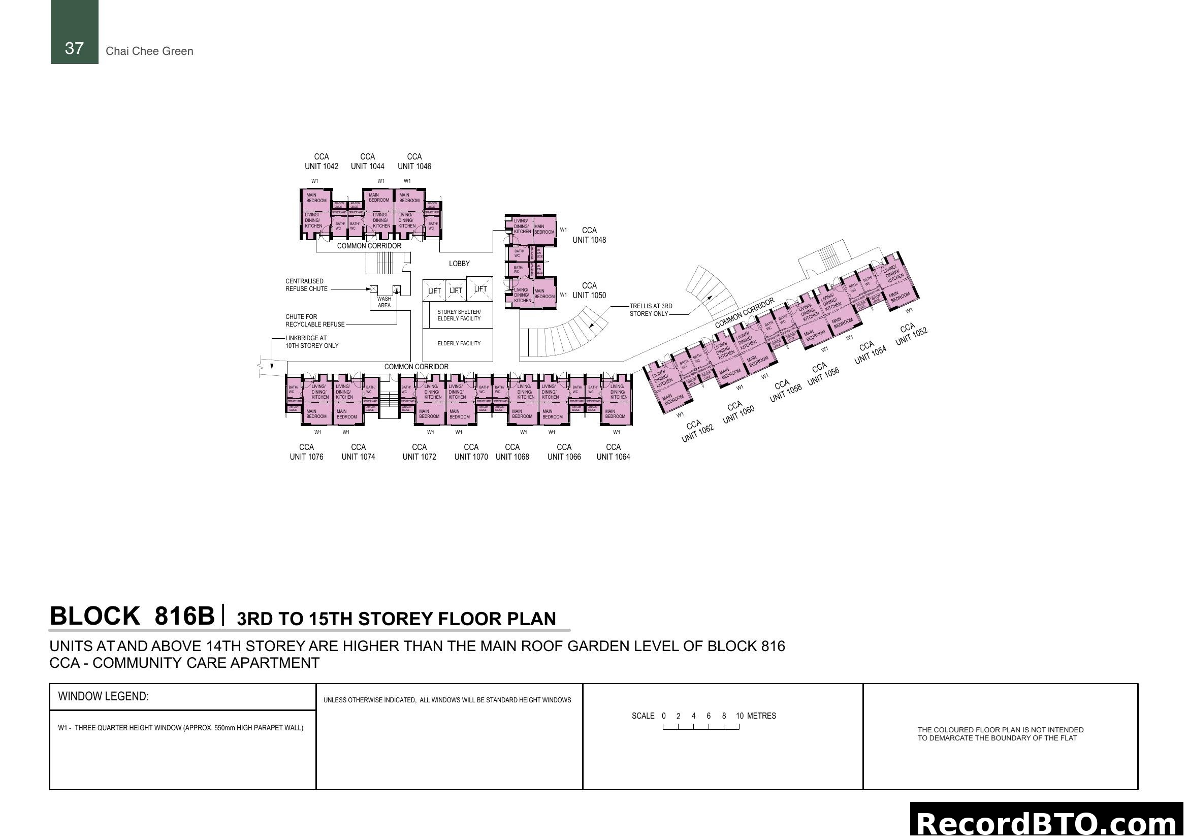 Block 816B Floor Plan (3rd to 15th Storey) - Chai Chee Green