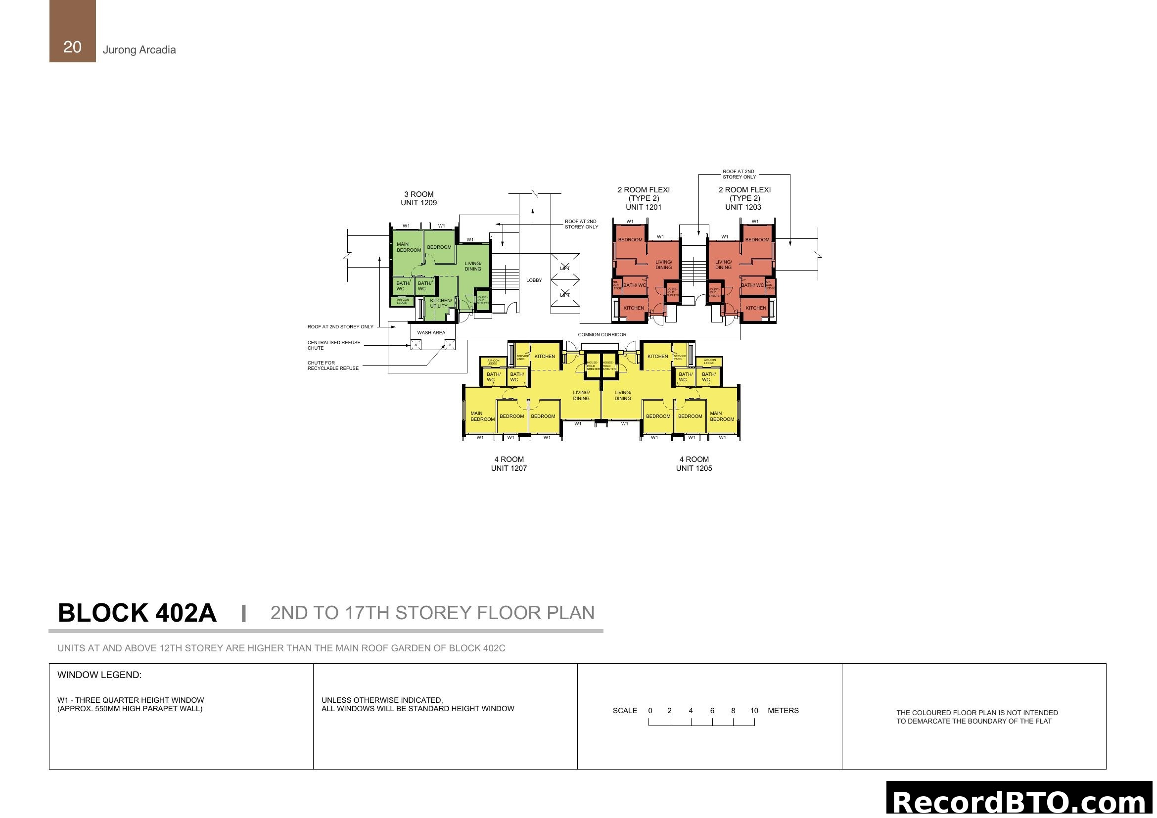 Jurong Arcadia Block 402A 2nd-17th Storey Floor Plan