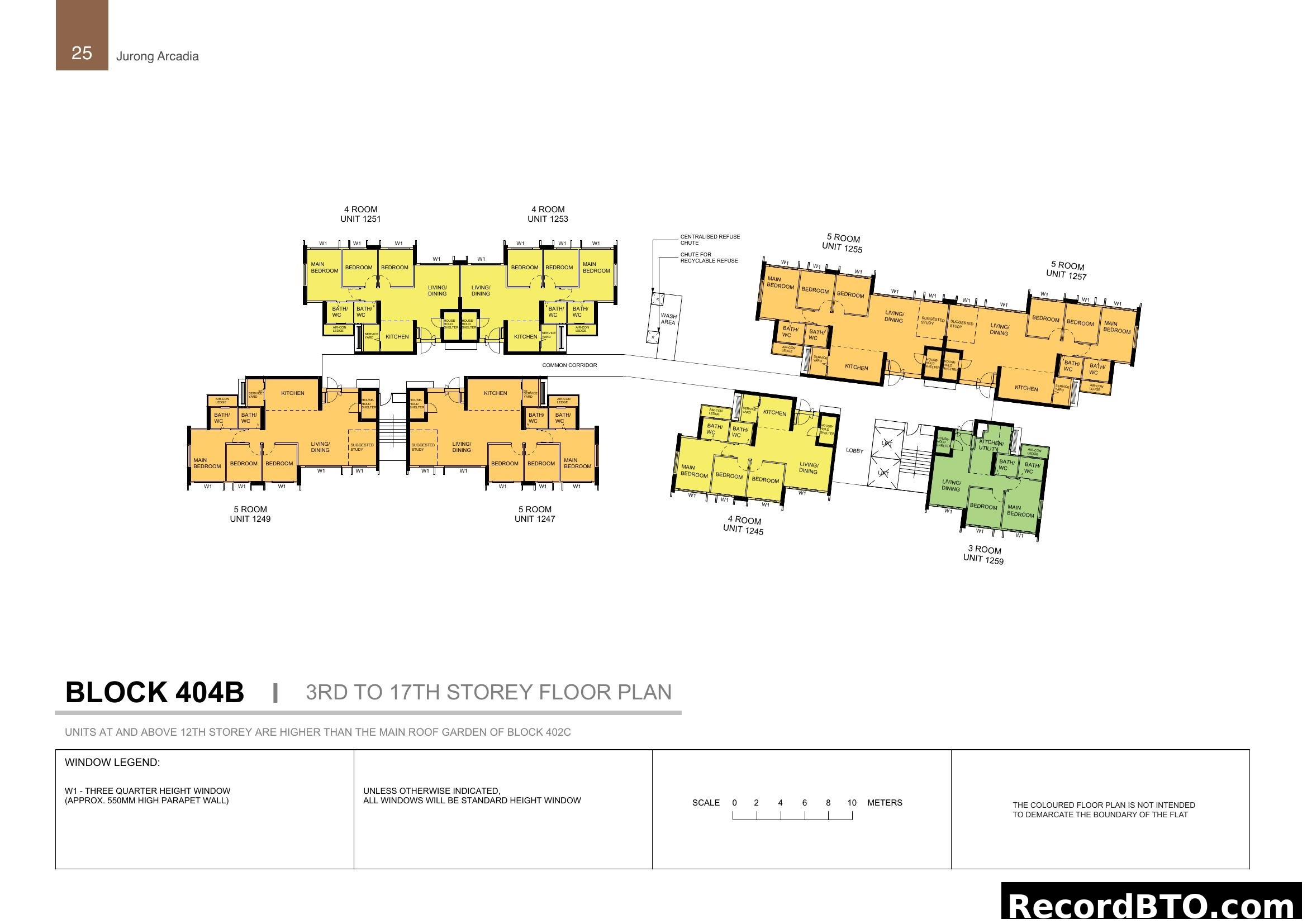 Block 404B 3rd to 17th Storey Floor Plan