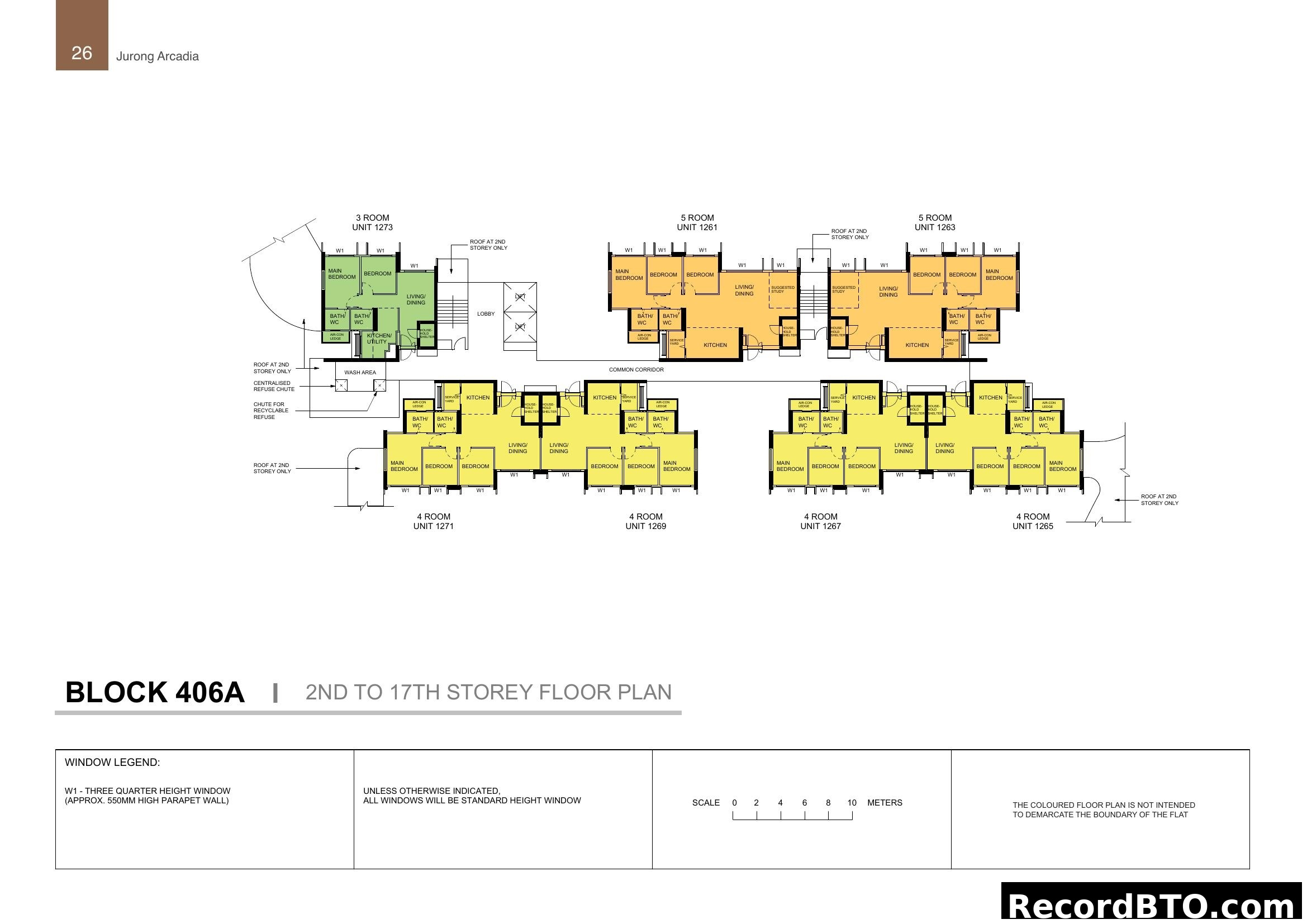Jurong Arcadia Block 406A Floor Plan (2nd-17th Storey)