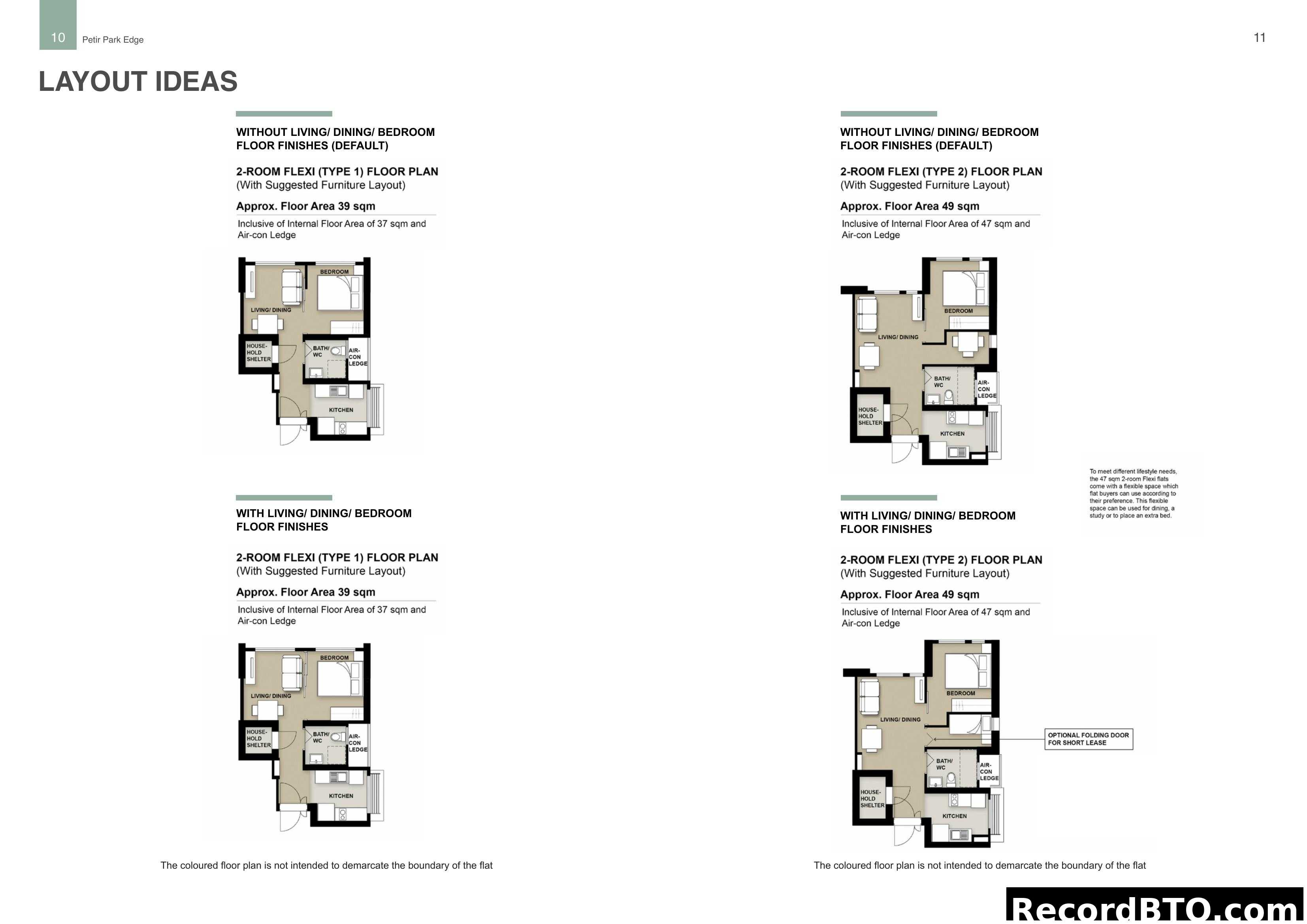 Layout Ideas for 2-Room Flexi HDB Flats