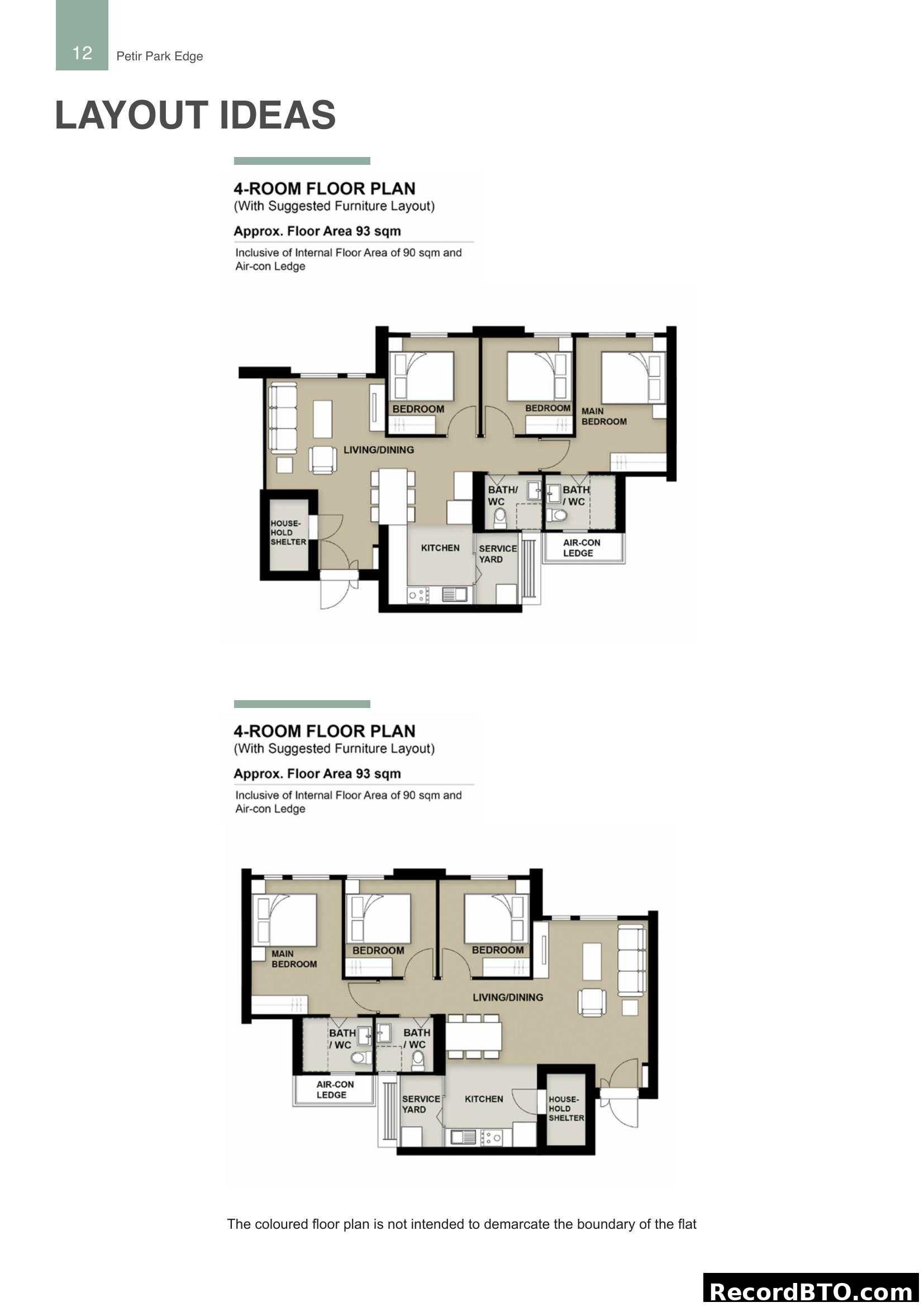 Petir Park Edge 4-Room Floor Plan Layout Ideas
