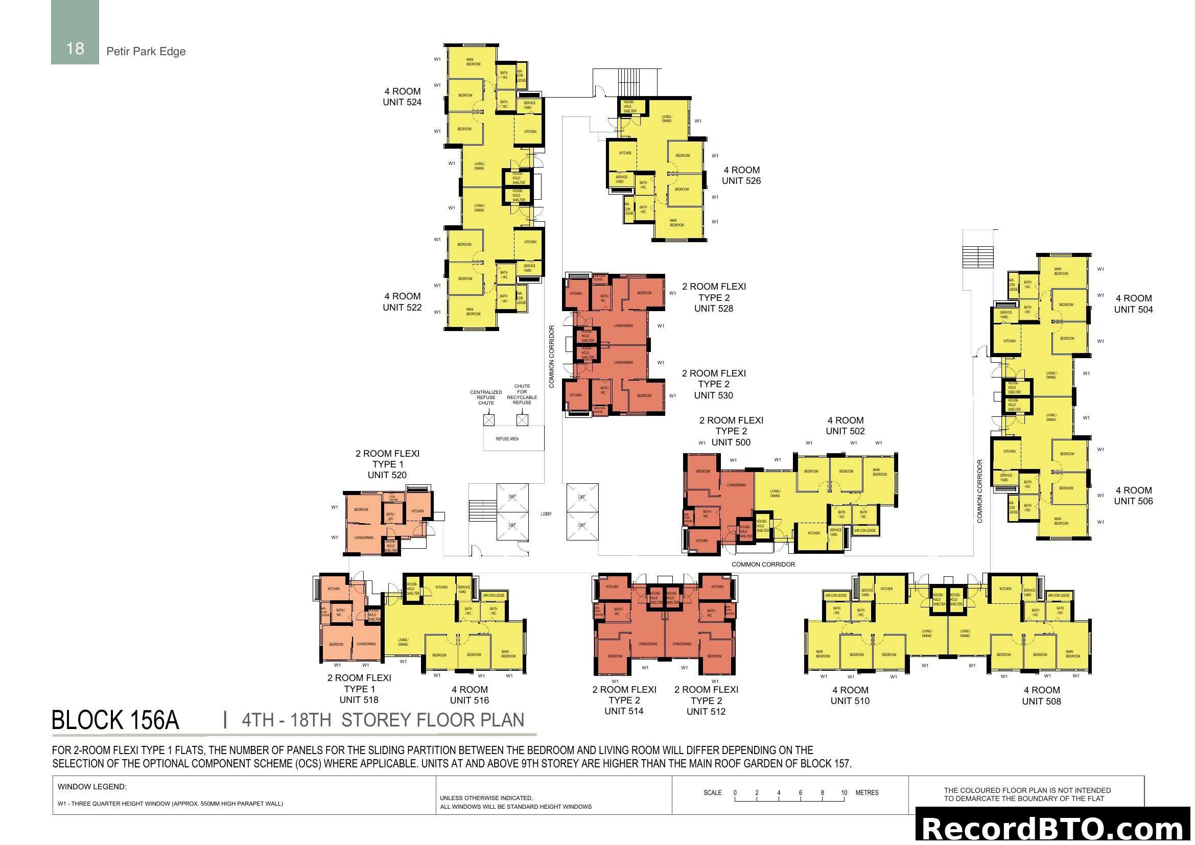 Petir Park Edge Block 156A 4th-18th Storey Floor Plan