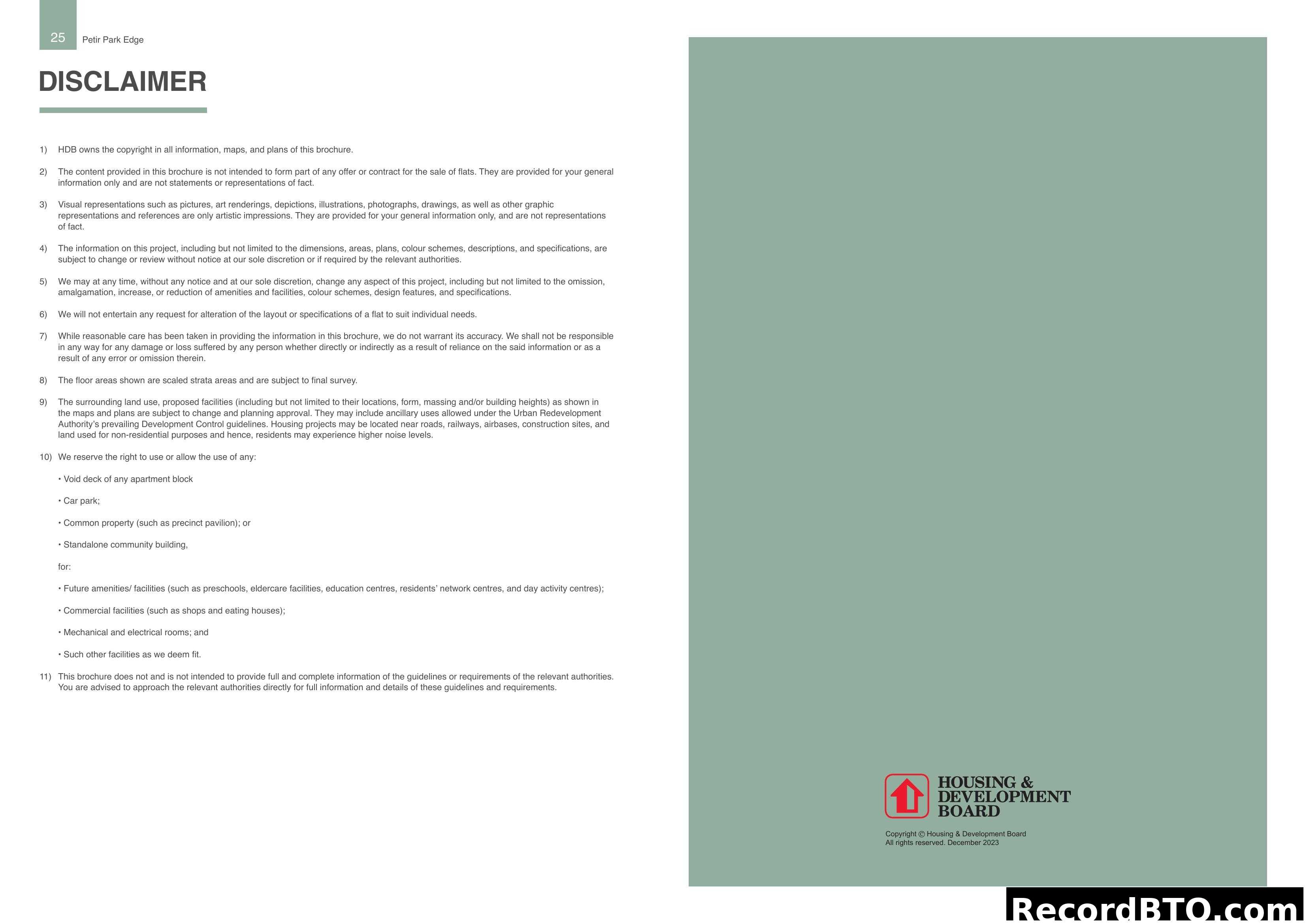 Petir Park Edge Brochure Disclaimer