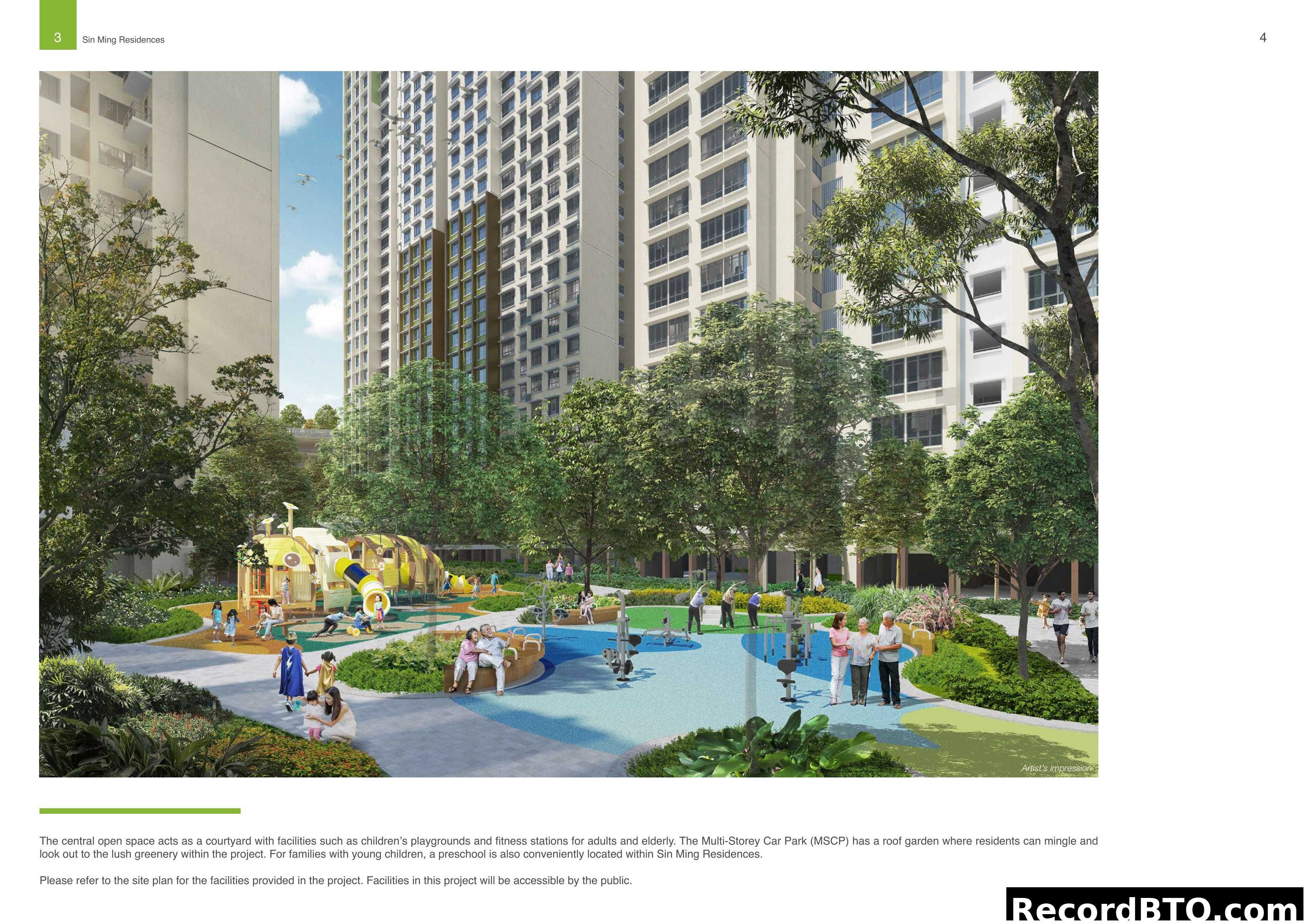Sin Ming Residences: Central Courtyard & Facilities