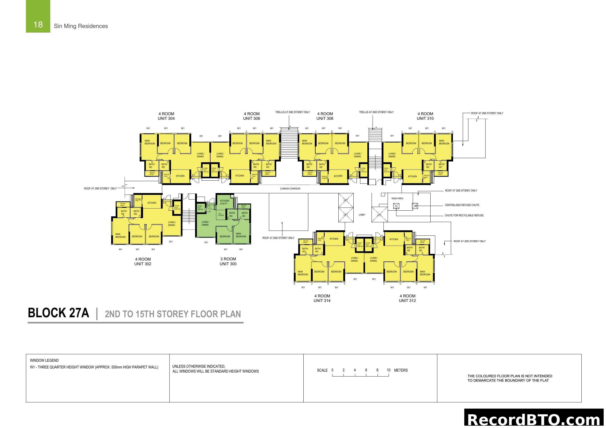 Block 27A Floor Plan (2nd-15th Storey) - Sin Ming Residences