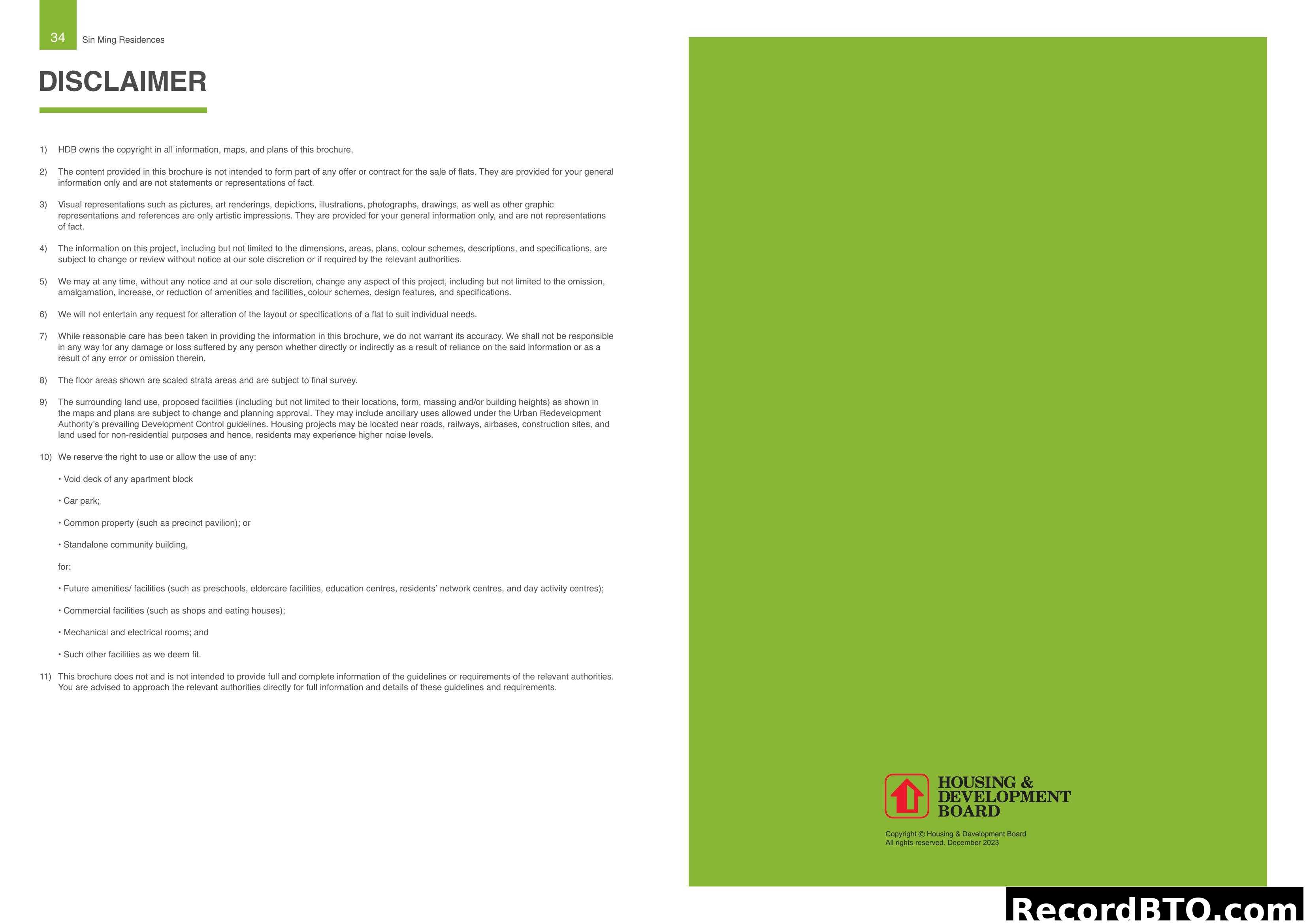 Disclaimer - Sin Ming Residences