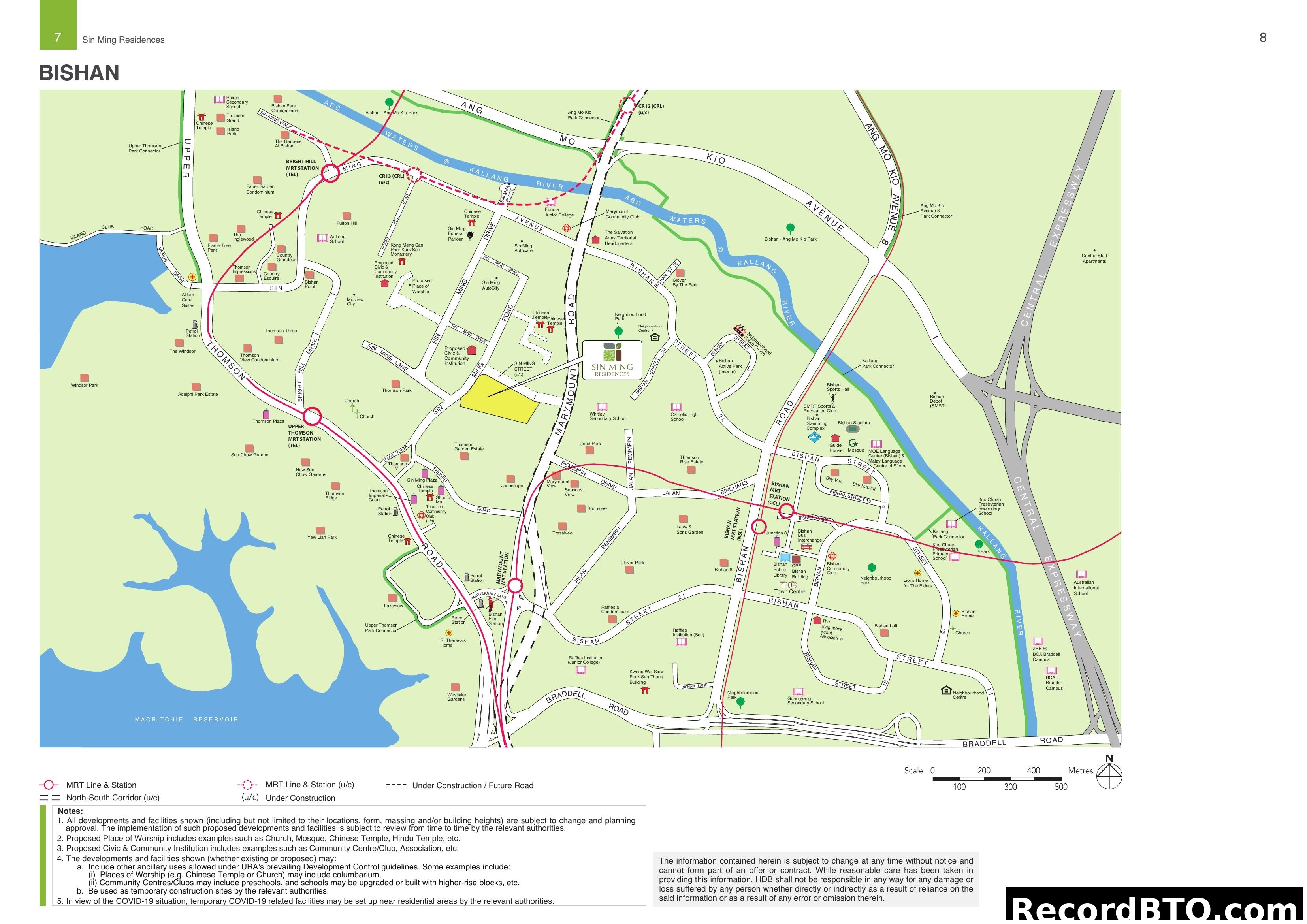 Bishan and Sin Ming Area Location Map
