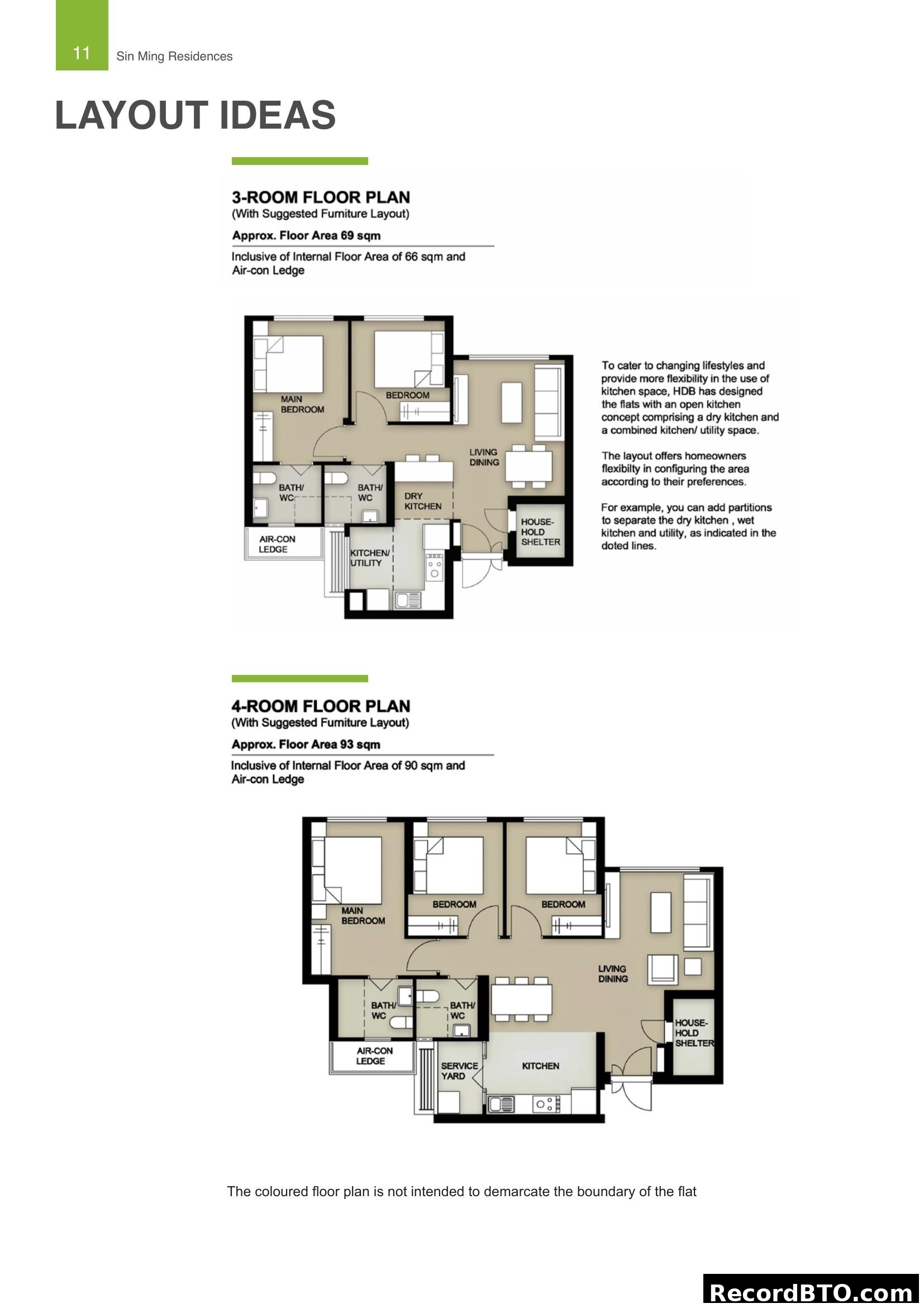 Layout Ideas for 3-Room and 4-Room Flats