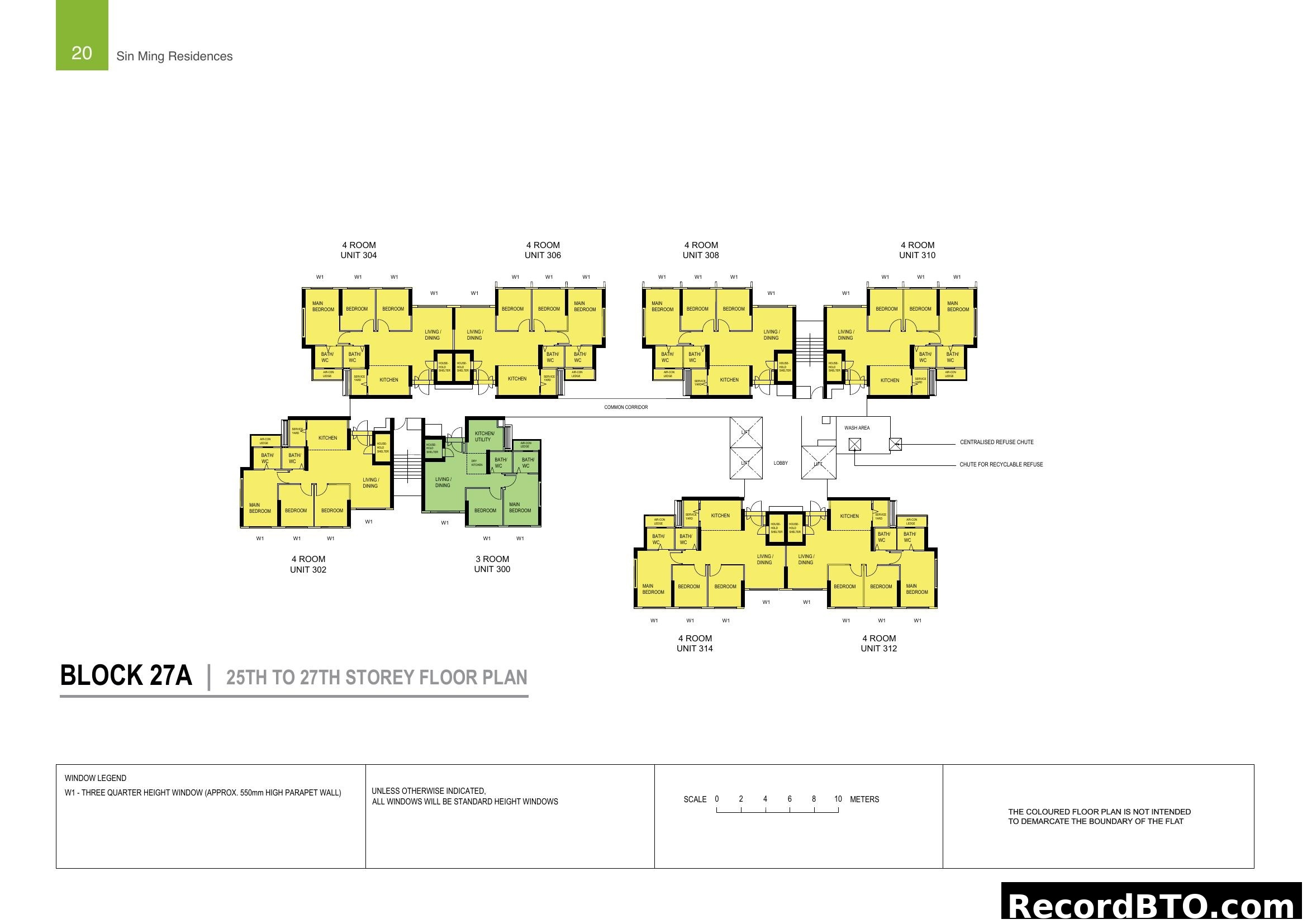 Sin Ming Residences Block 27A Floor Plan (25-27 Storey)