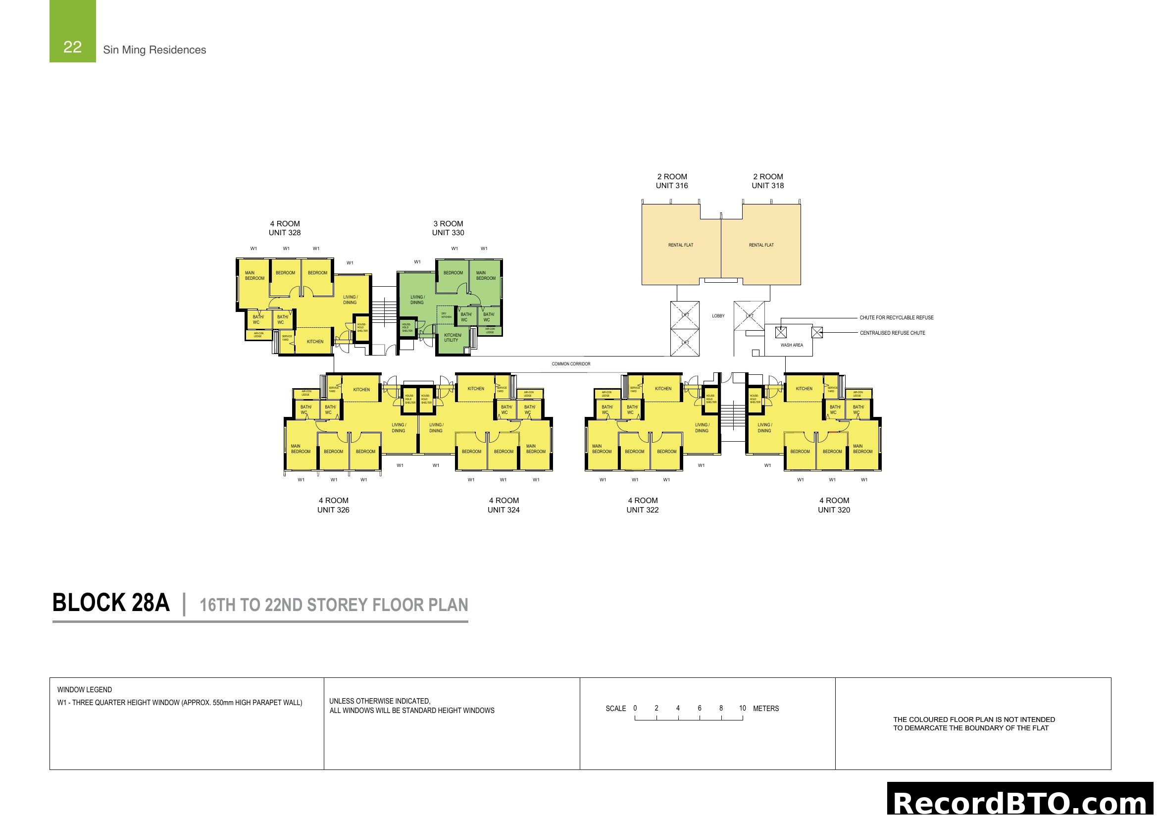 Sin Ming Residences - Block 28A (16-22 Storey) Floor Plan