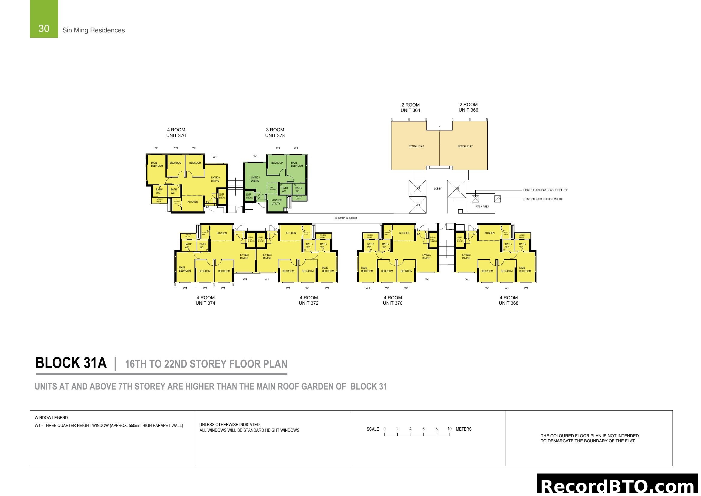 Sin Ming Residences Block 31A 16th-22nd Storey Floor Plan