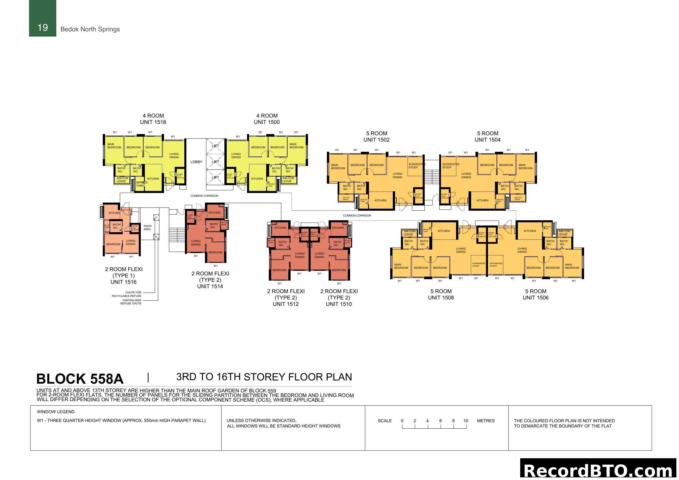 Bedok North Springs - Block 558A Floor Plan (3rd-16th Storey)