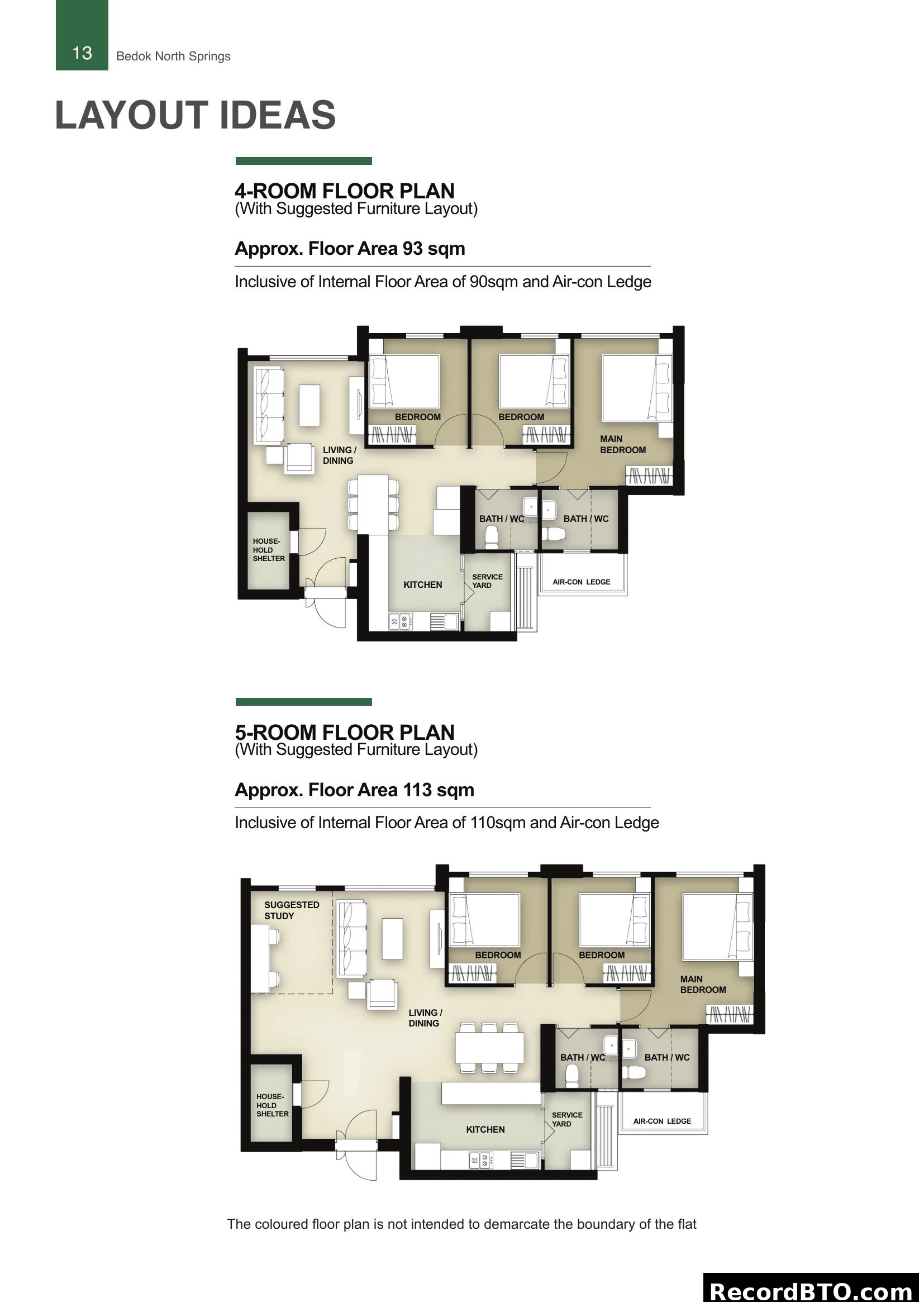 Bedok North Springs: 4 & 5-Room Floor Plans