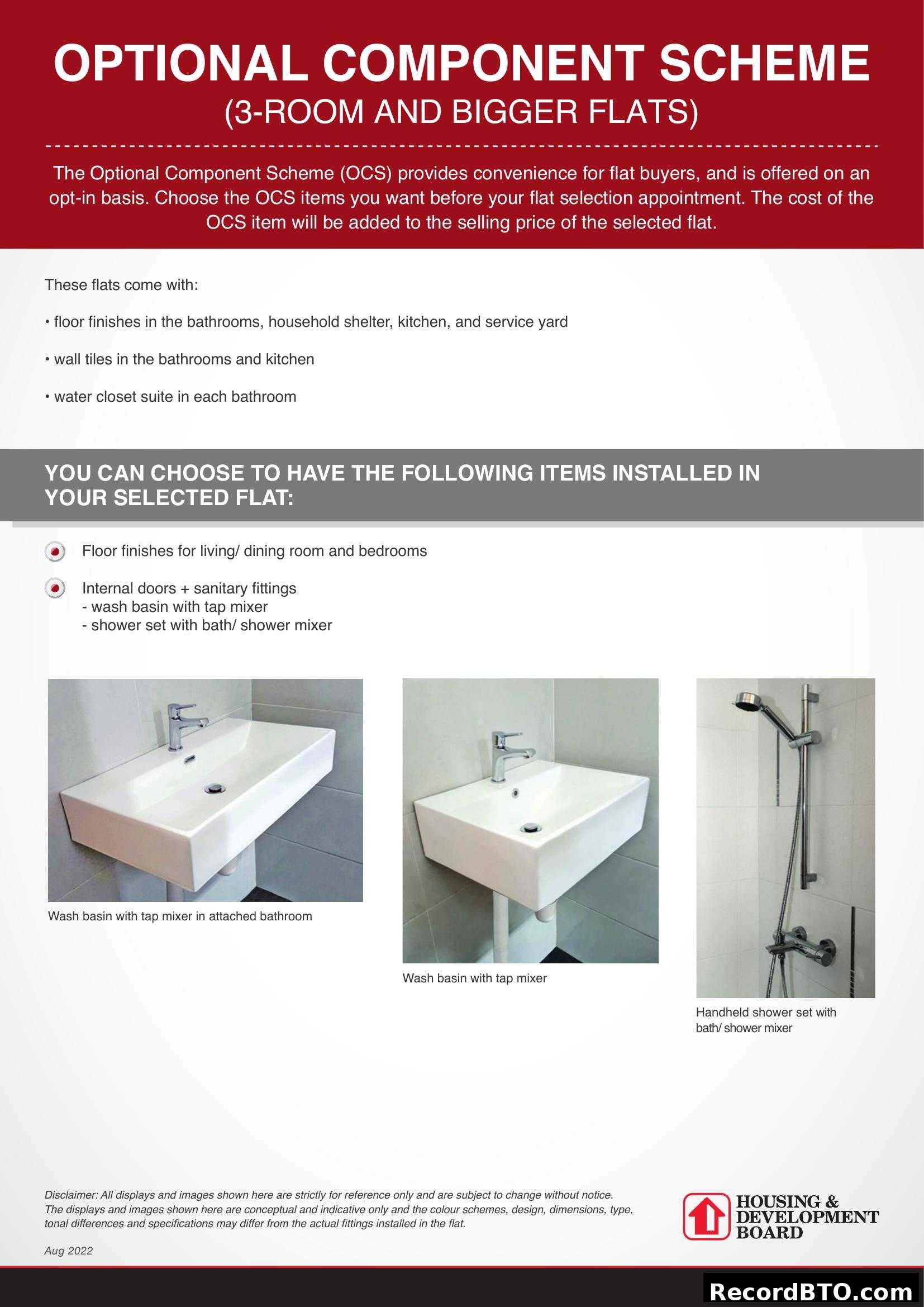 Optional Component Scheme for HDB Flats