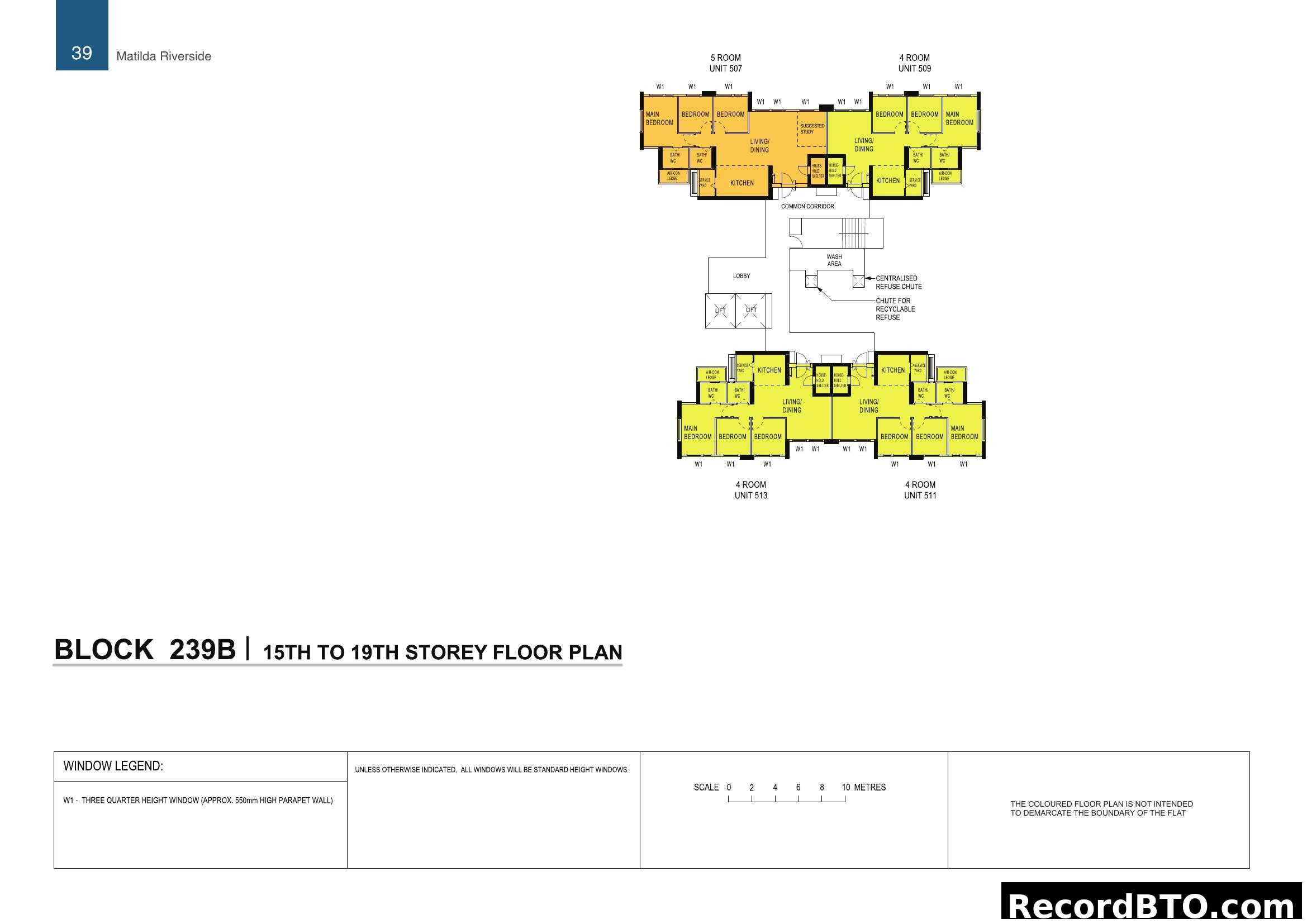 Block 239B 15th-19th Storey Floor Plan