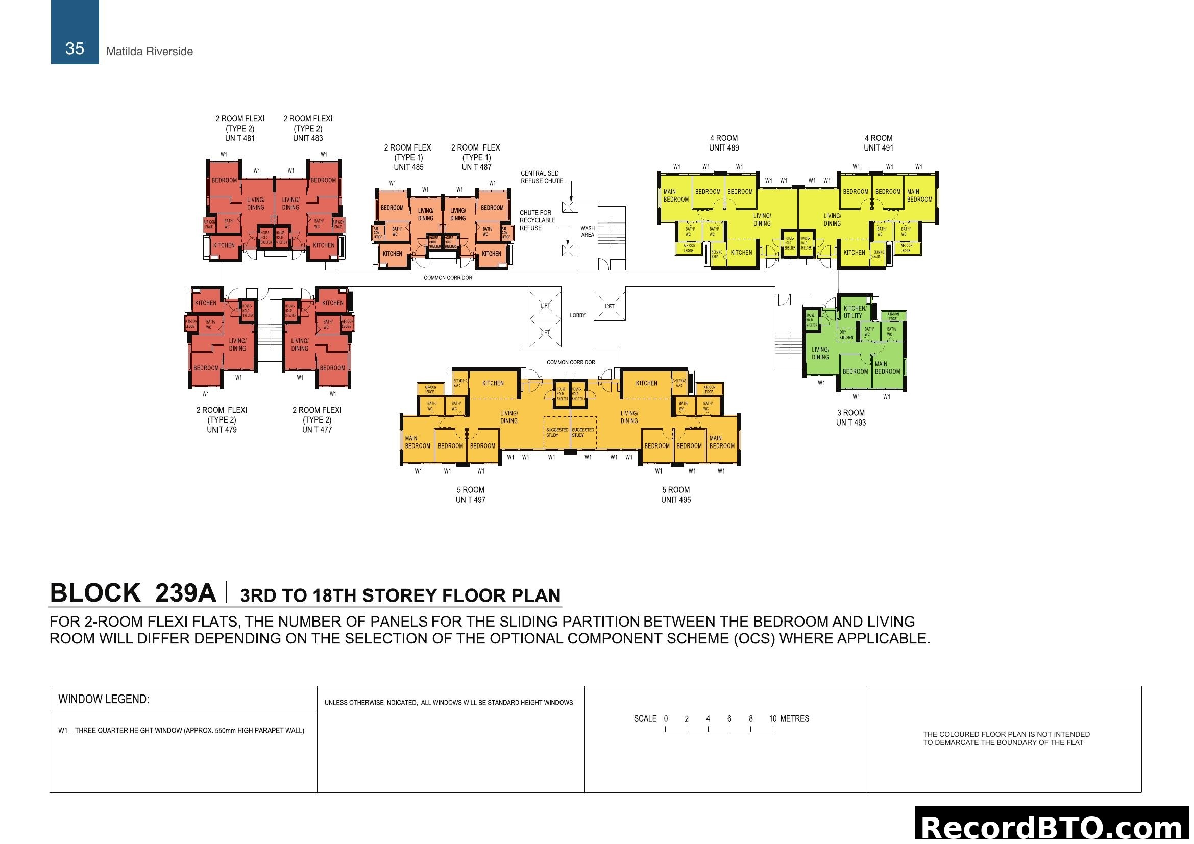 Matilda Riverside Block 239A 3rd-18th Storey Floor Plan