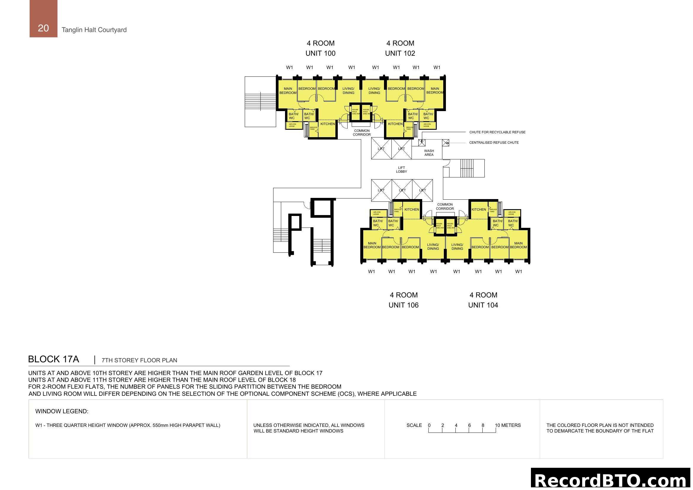 Block 17A 7th Storey Floor Plan - 4 Room Units