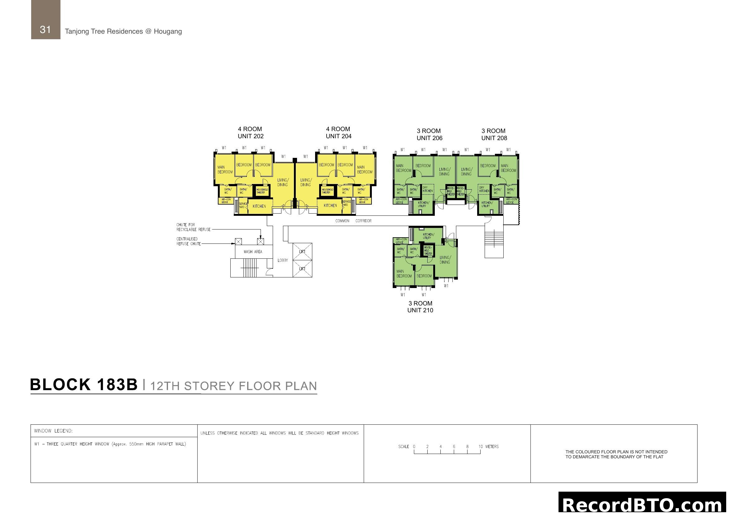 Block 183B 12th Storey Floor Plan - Tanjong Tree Residences