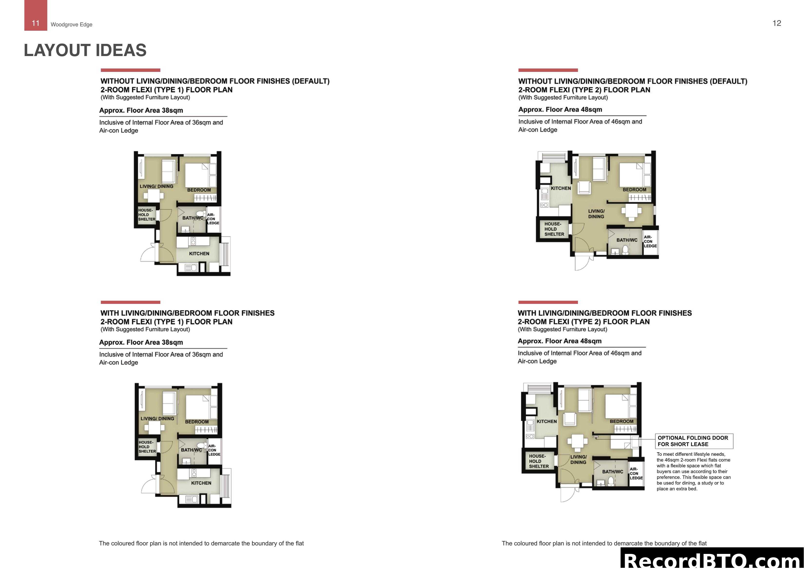 Woodgrove Edge 2-Room Flexi Floor Plan Layout Ideas